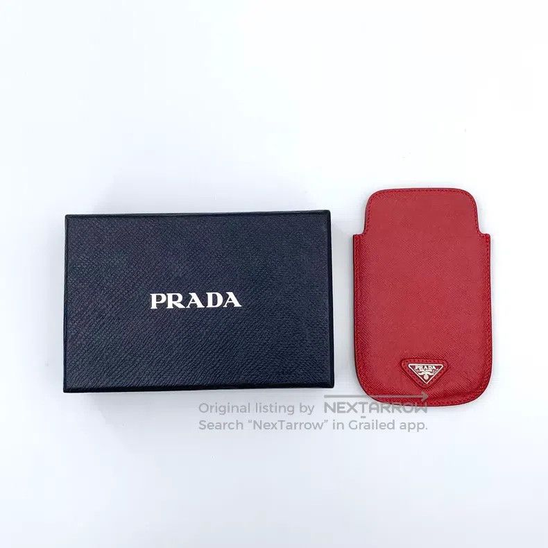Prada Prada Red triangle logo mobile phone bag Size ONE SIZE - 9 Thumbnail