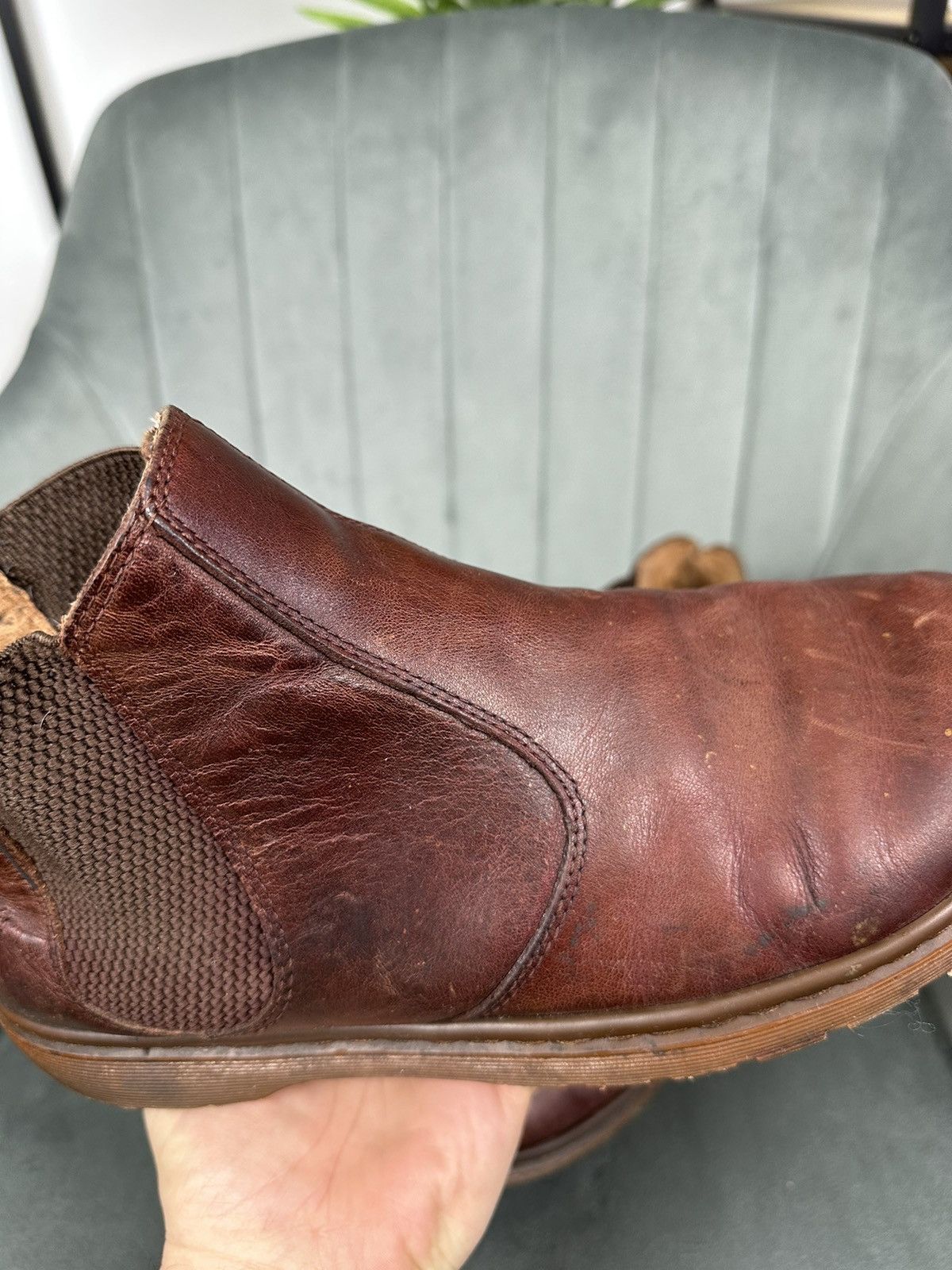 Dr. Martens × Vintage Dr. Martens Lyme Chelsea Boots Leather Men’s Brown 42 Size 9 Size US 9 / EU 42 - 17 Thumbnail