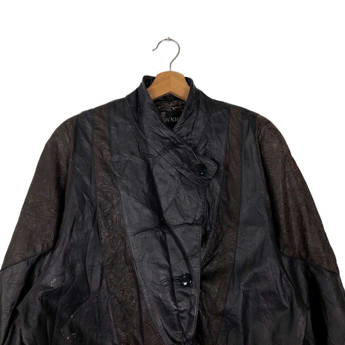 Japanese Brand 🔥VINTAGE CHORE GENUINE LEATHER JACKET NIGU MILAN JAPAN Size US M / EU 48-50 / 2 - 2 Thumbnail
