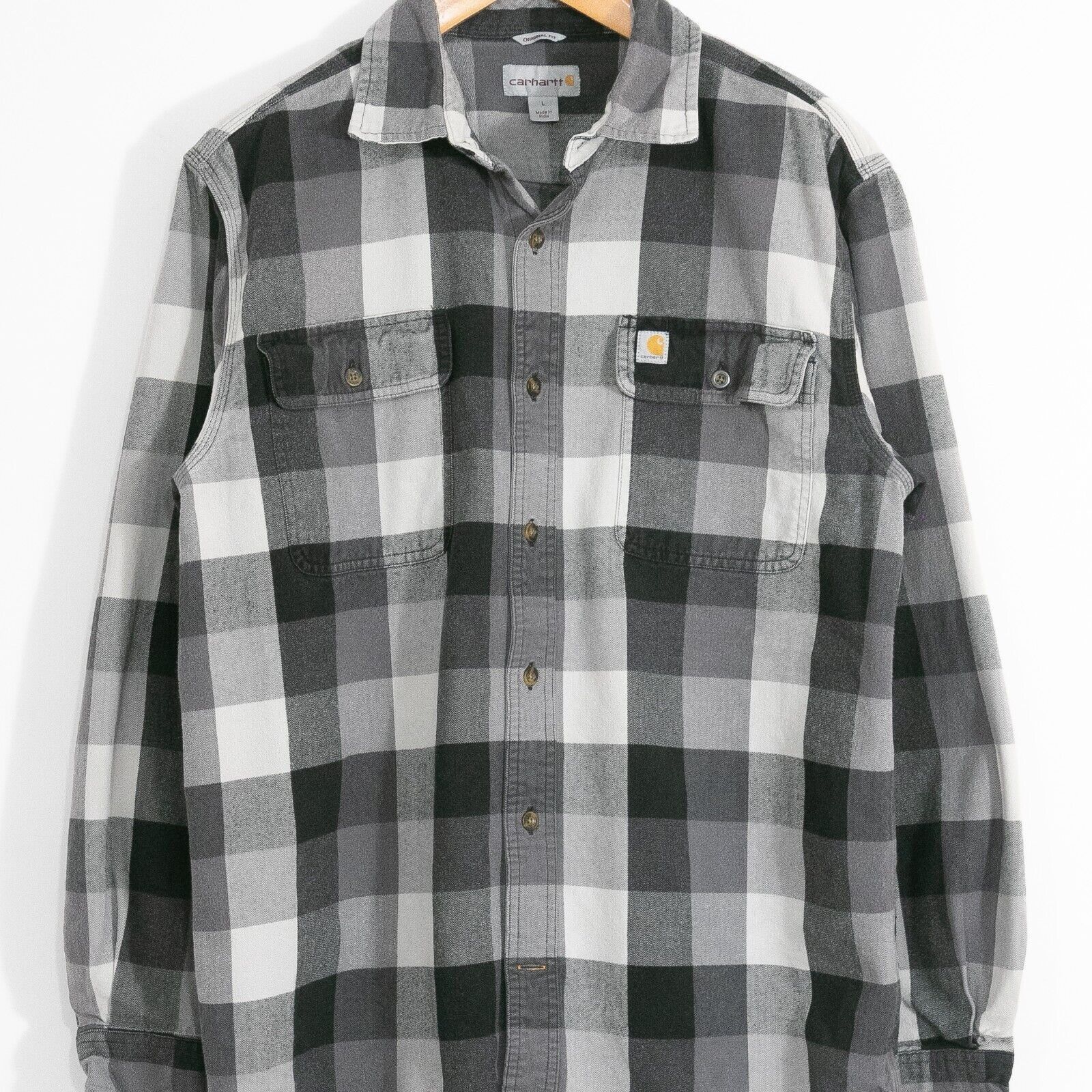 Carhartt Carhartt Plaid Button Up Shirt Large Black Gray Long Sleeve Size US L / EU 52-54 / 3 - 2 Thumbnail