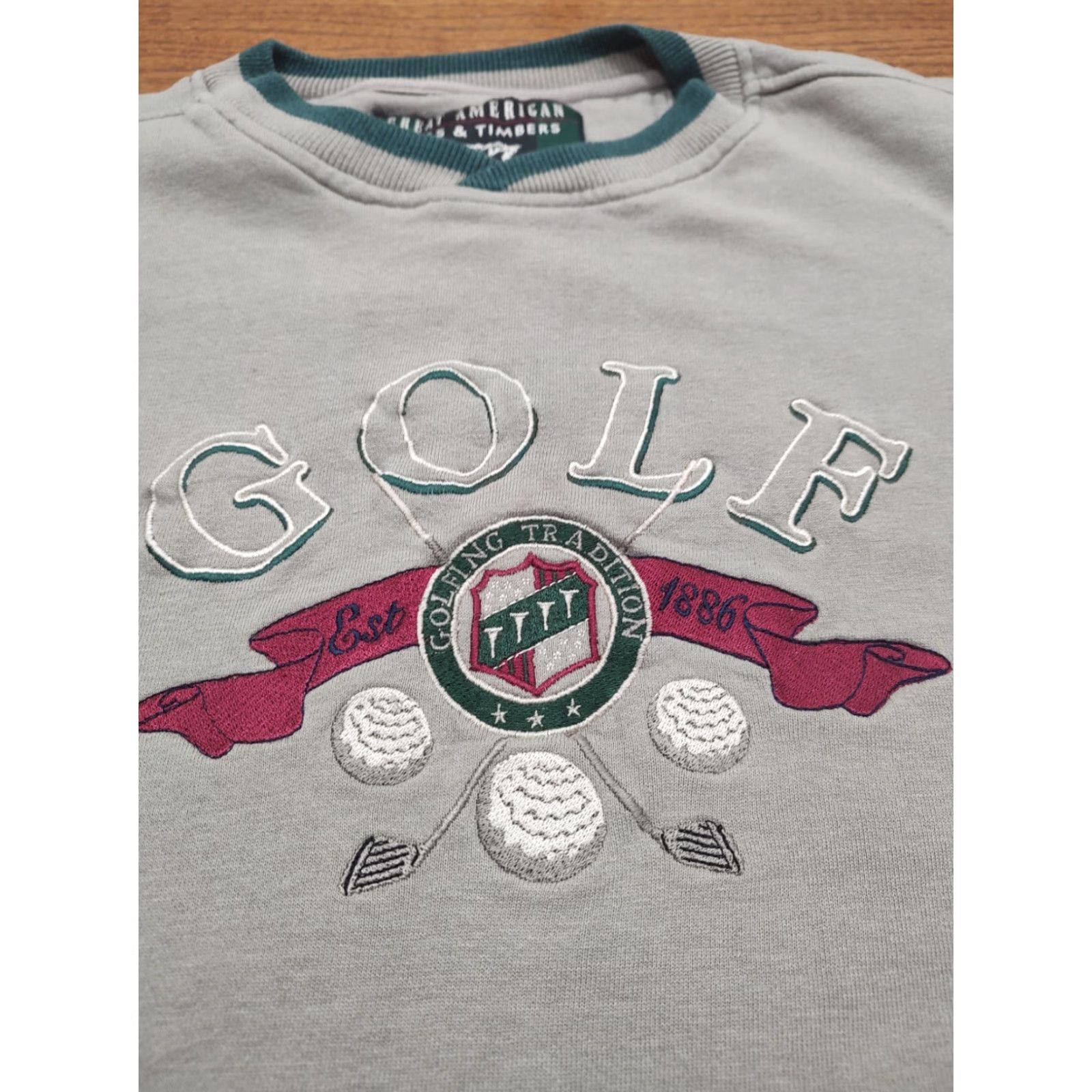 Lee VINTAGE Great American Golf Sweatshirt 2XL Mens Tan Brown Embroidered Crew Neck Pullover Sweatshirt Sports 90s Mens Size US XXL / EU 58 / 5 - 5 Thumbnail