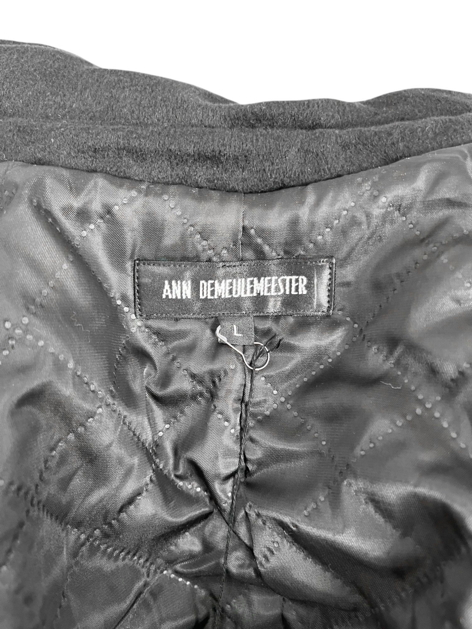 Ann Demeulemeester Double Breasted Wool Black Coat Size L / US 10 / IT 46 - 9 Thumbnail