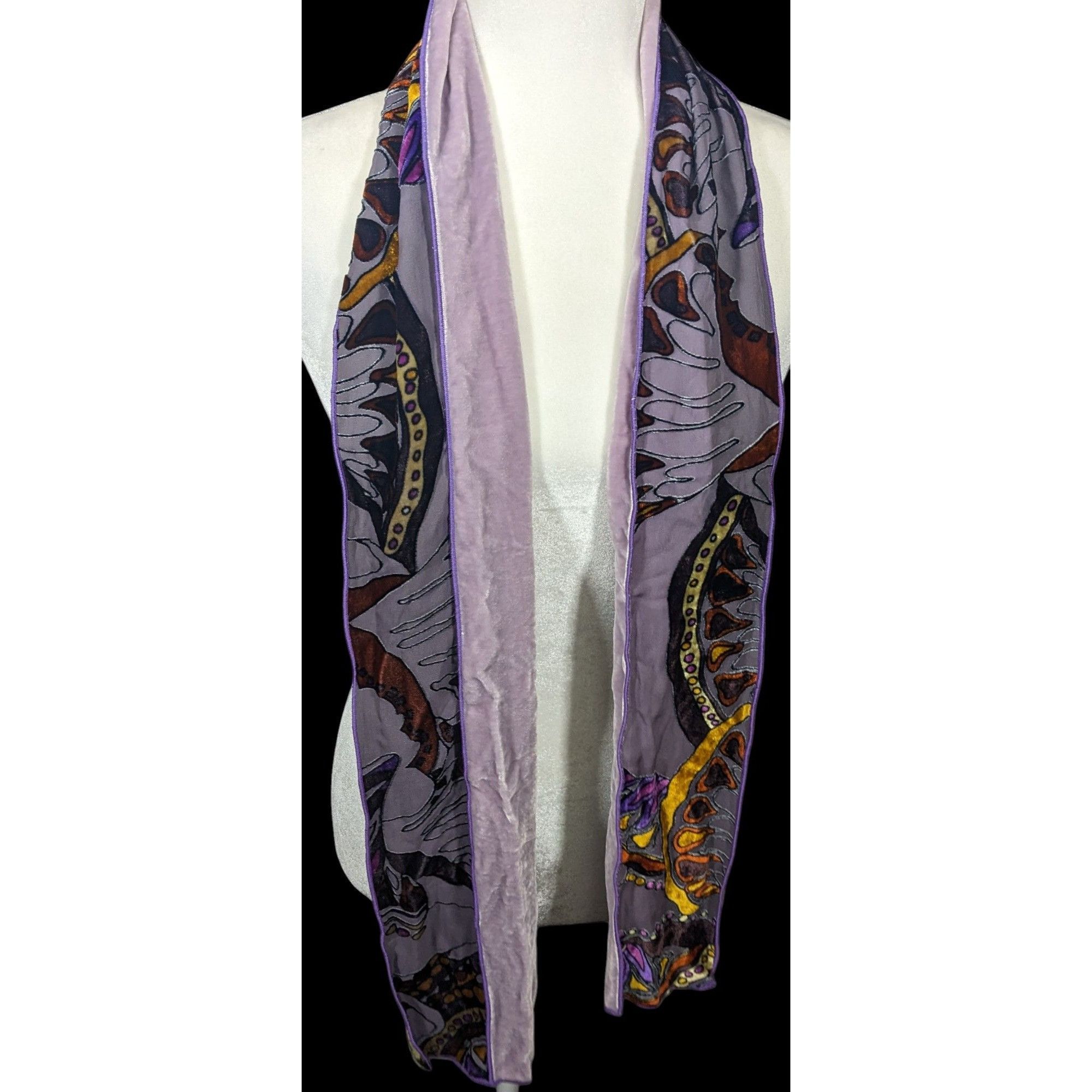 Other Abstract Purple Butterfly Burnt Velvet Tube Scarf Size ONE SIZE - 4 Thumbnail