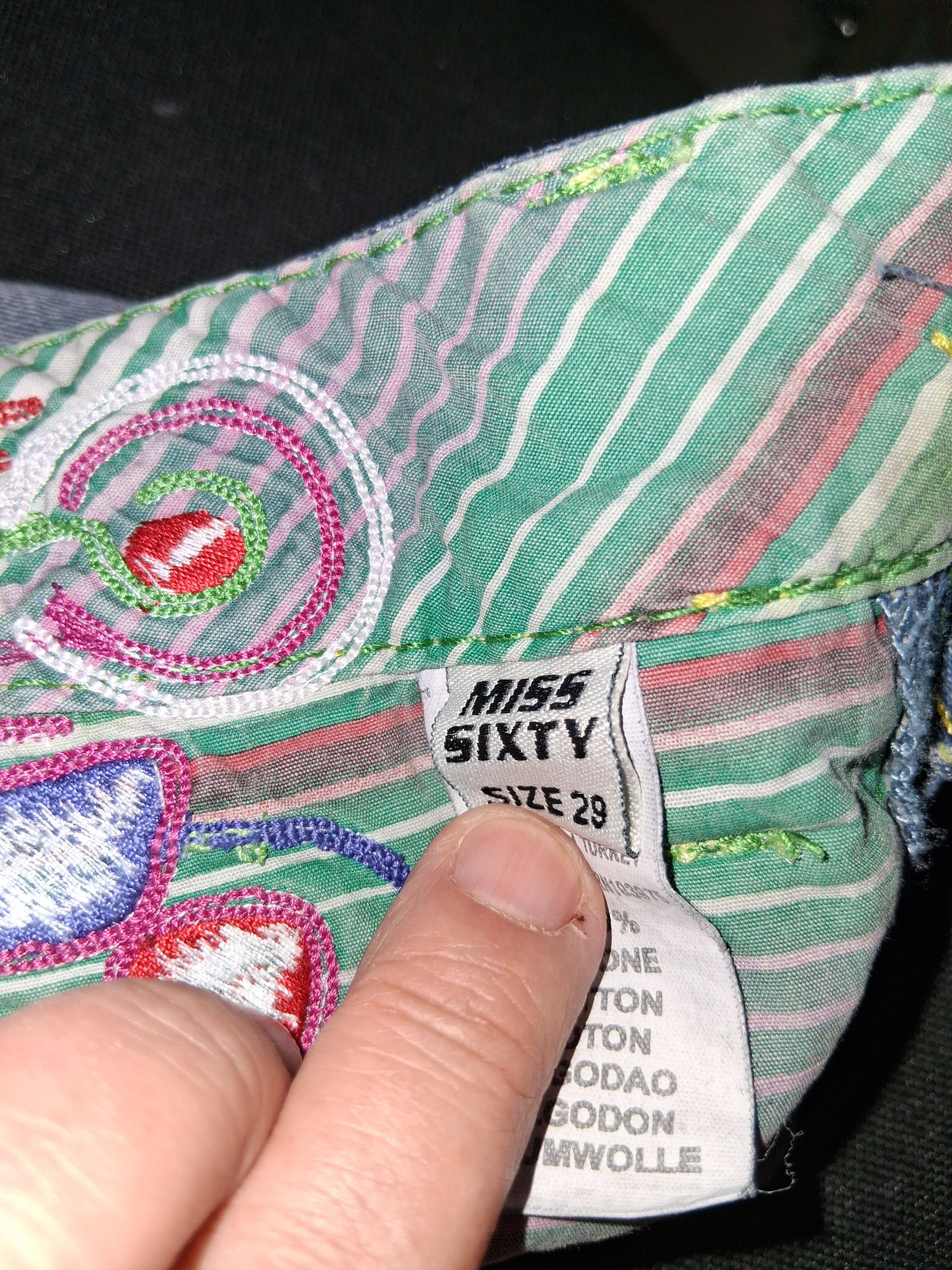 Miss Sixty DS Vintage MISS SIXTY Y2K Butterfly Embroidered Denim Shorts Size 29" - 7 Thumbnail