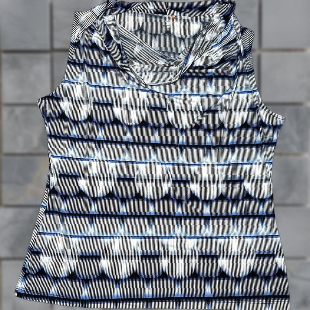 Worthington Worthington Tank Top Womens XL Blue Sleeveless All Over Print Boho Y2K Hippie Shirt Adults XL Blue Geometric Pattern Casual Womens Size XL / US 12-14 / IT 48-50 - 1 Thumbnail