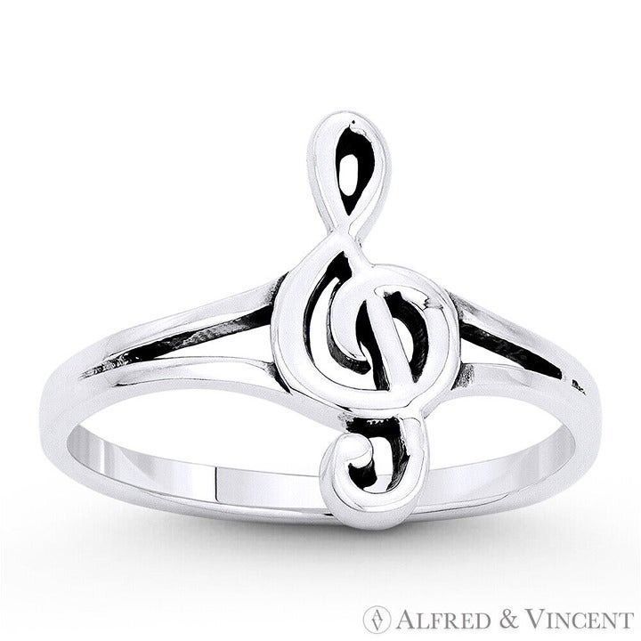 Other G-Cleft Musical Symbol Charm Ring in .925 Sterling Silver Size ONE SIZE - 1 Preview