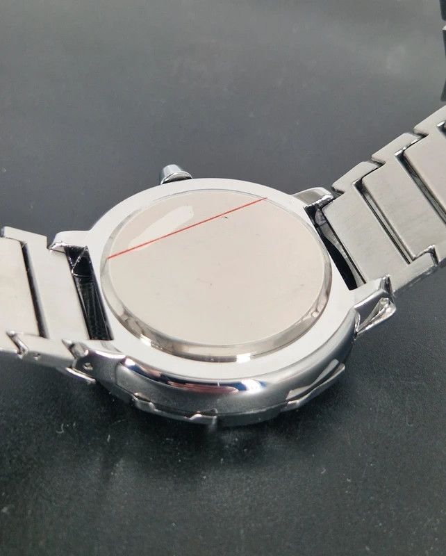 Y2K Retro Stainless Steel Blade Style Watch Black Dial