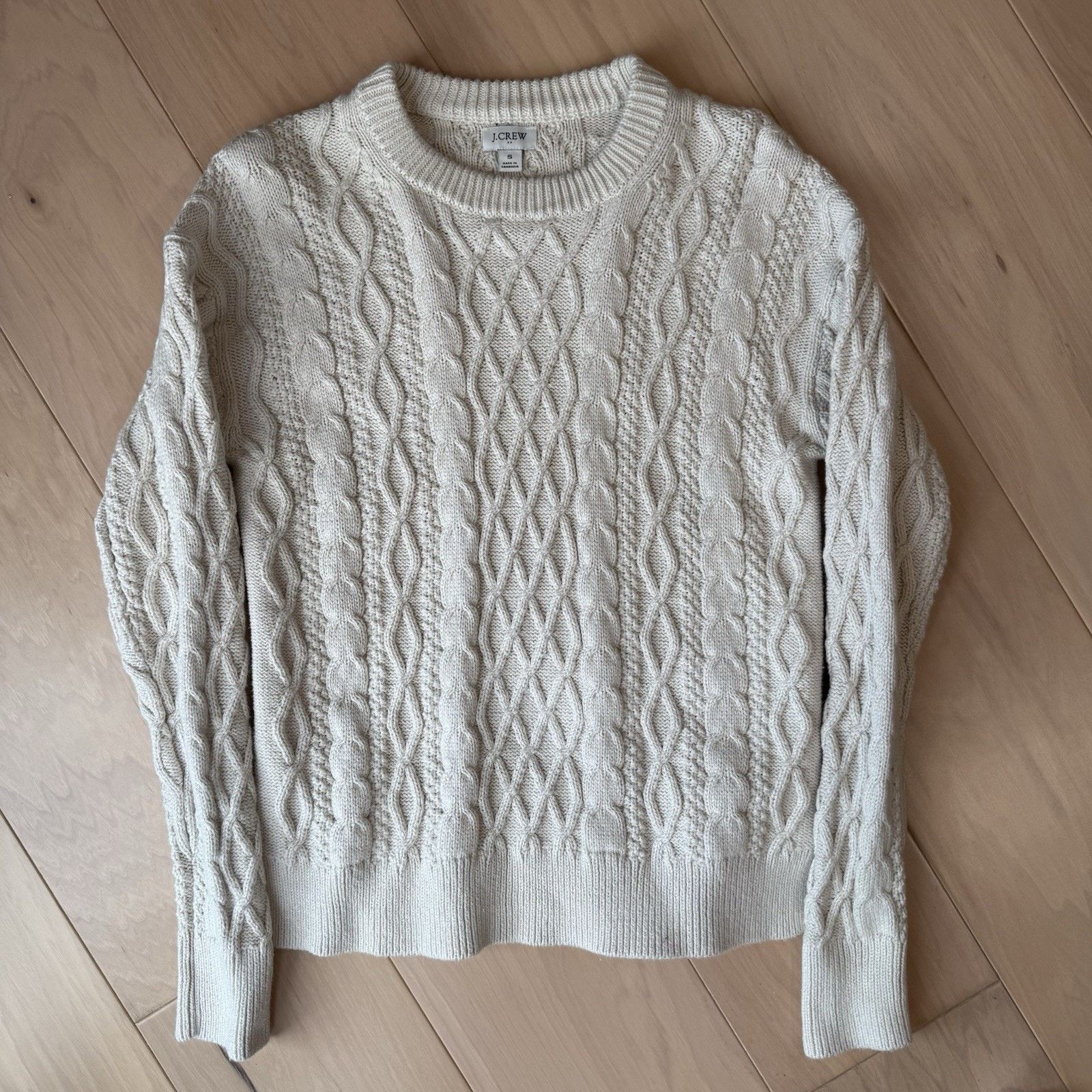 J.Crew J Crew Fisherman Sweater Women's Small Cream Cotton Cable Size S / US 4 / IT 40 - 2 Thumbnail