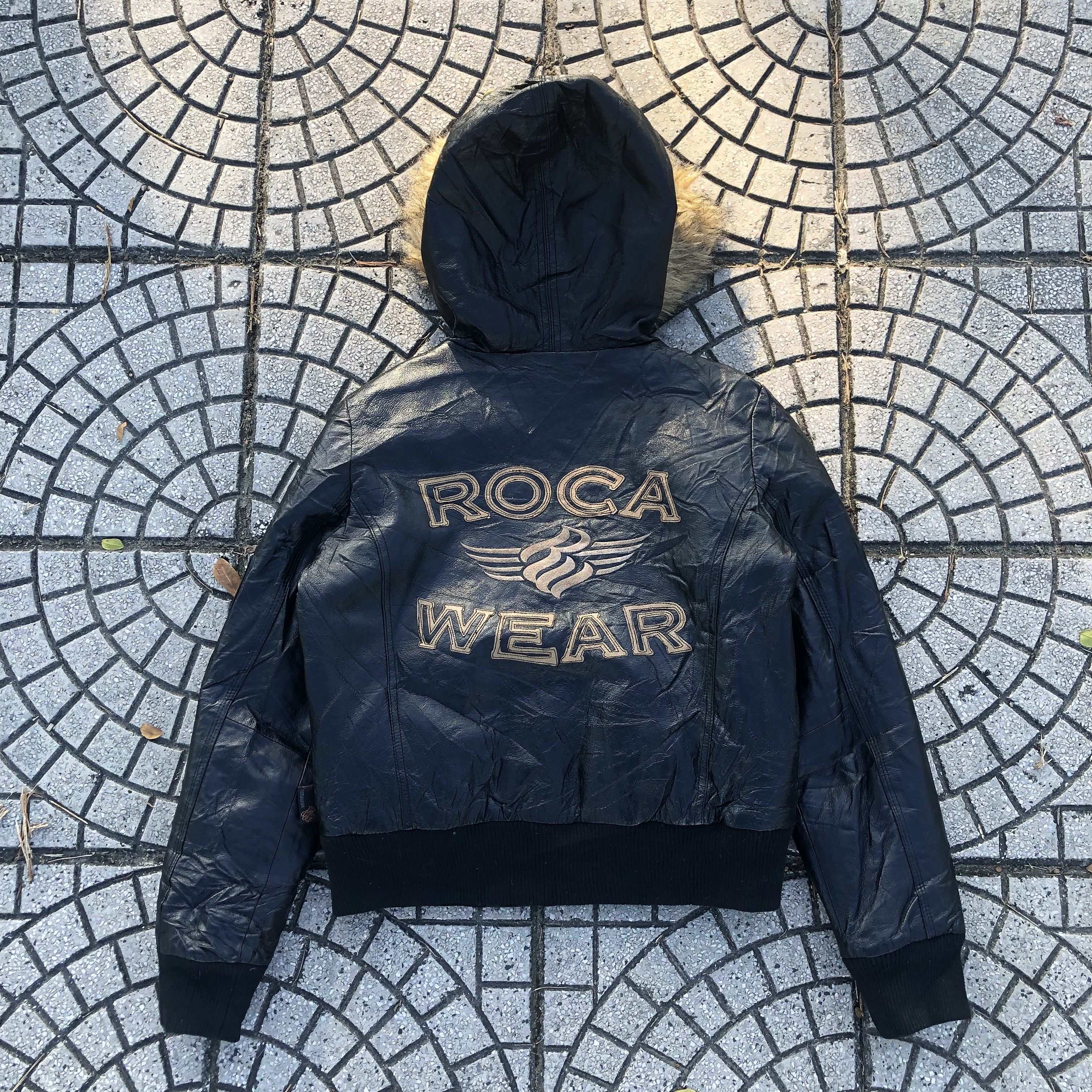 Rocawear Y2K Rocawear Leather Down Puffer Jacket Fur Hood Bomber Size M / US 6-8 / IT 42-44 - 2 Thumbnail