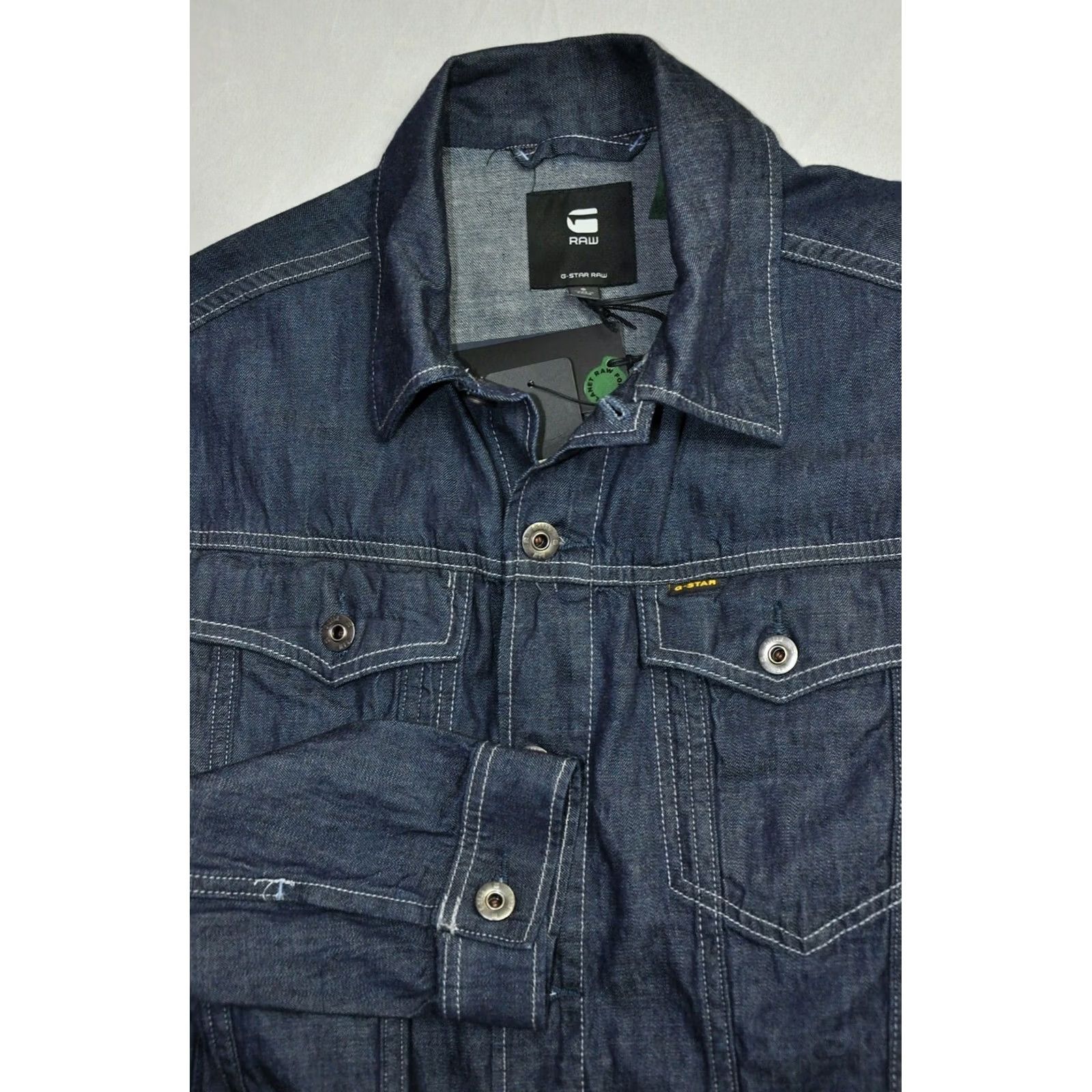 G-Star G-Star 3301 Real Boyfriend JKT WMN Denim Jacket S Blue 100% Cotton NS New Womens Jacket Size S / US 4 / IT 40 - 8 Thumbnail