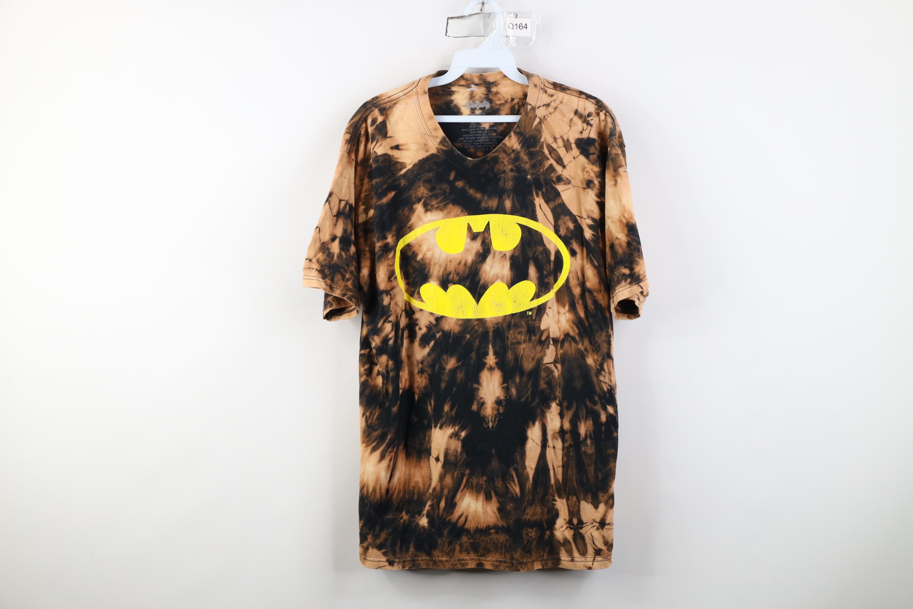 Vintage Y2K DC Comics Batman Superhero Bat Signal T-Shirt Trippy Size US L / EU 52-54 / 3 - 1 Thumbnail