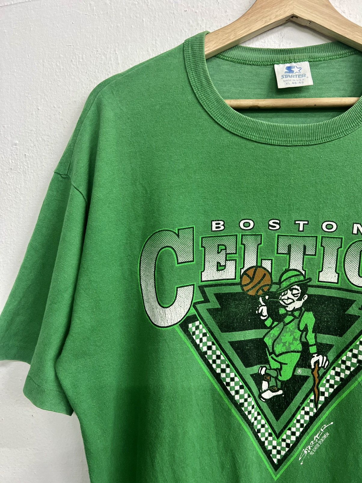 NBA × Starter × Vintage Vintage 90s Starter NBA Boston Celtics Tee Size US XL / EU 56 / 4 - 4 Thumbnail