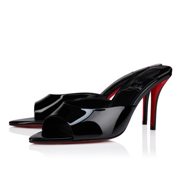 CHRISTIAN LOUBOUTIN Miss Z $995 Black Patent Leather 80mm Mu
