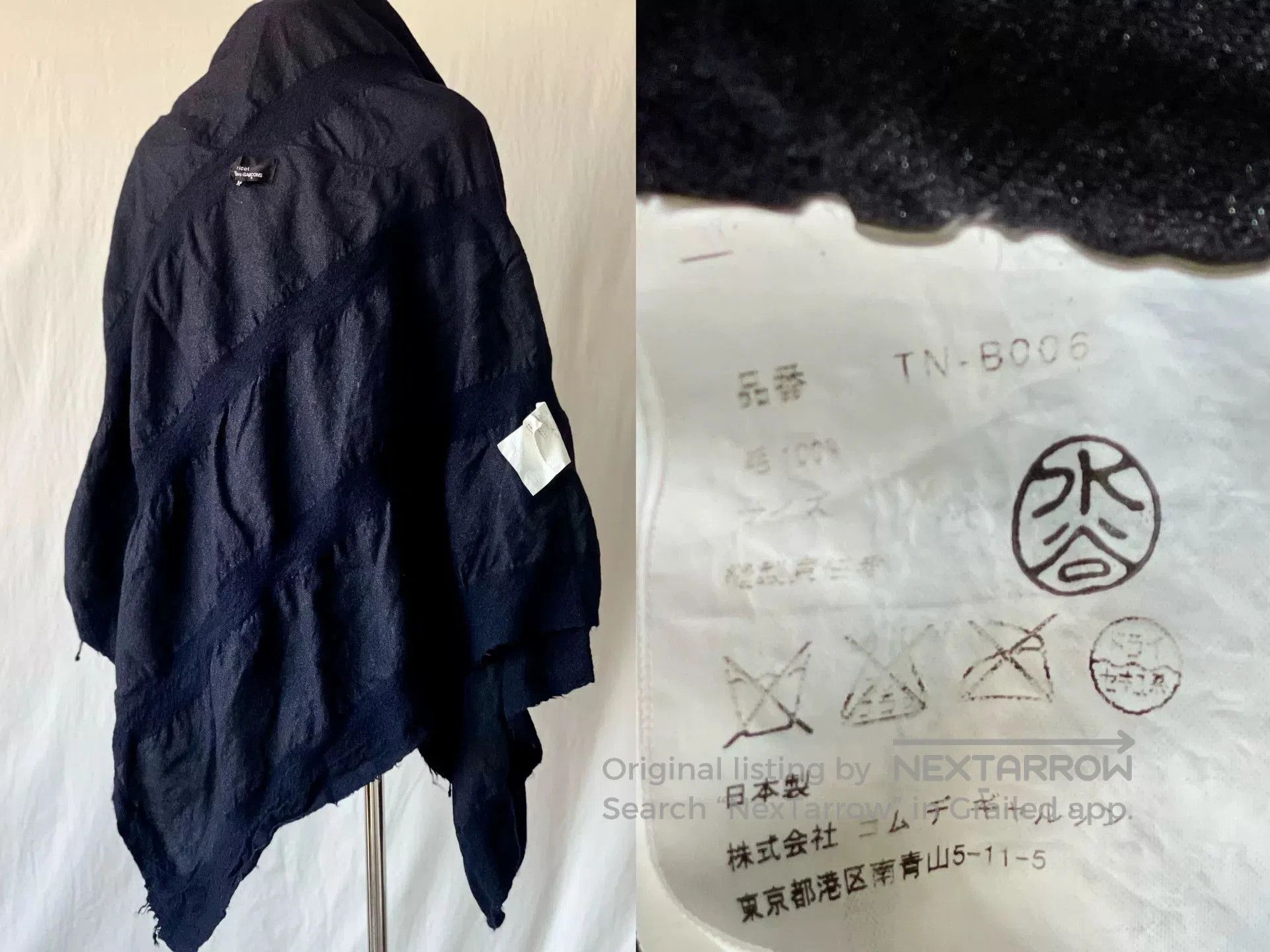 Tricot Comme des Garcons CDGtricot Asymmetric Wool Zip Cape. Size M / US 6-8 / IT 42-44 - 9 Thumbnail