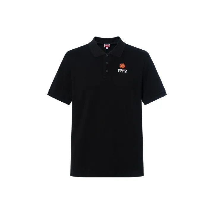 Kenzo Kenzo Black Flower Logo Embroidered Polo Shirt -2507 Size US XL / EU 56 / 4 - 1 Thumbnail