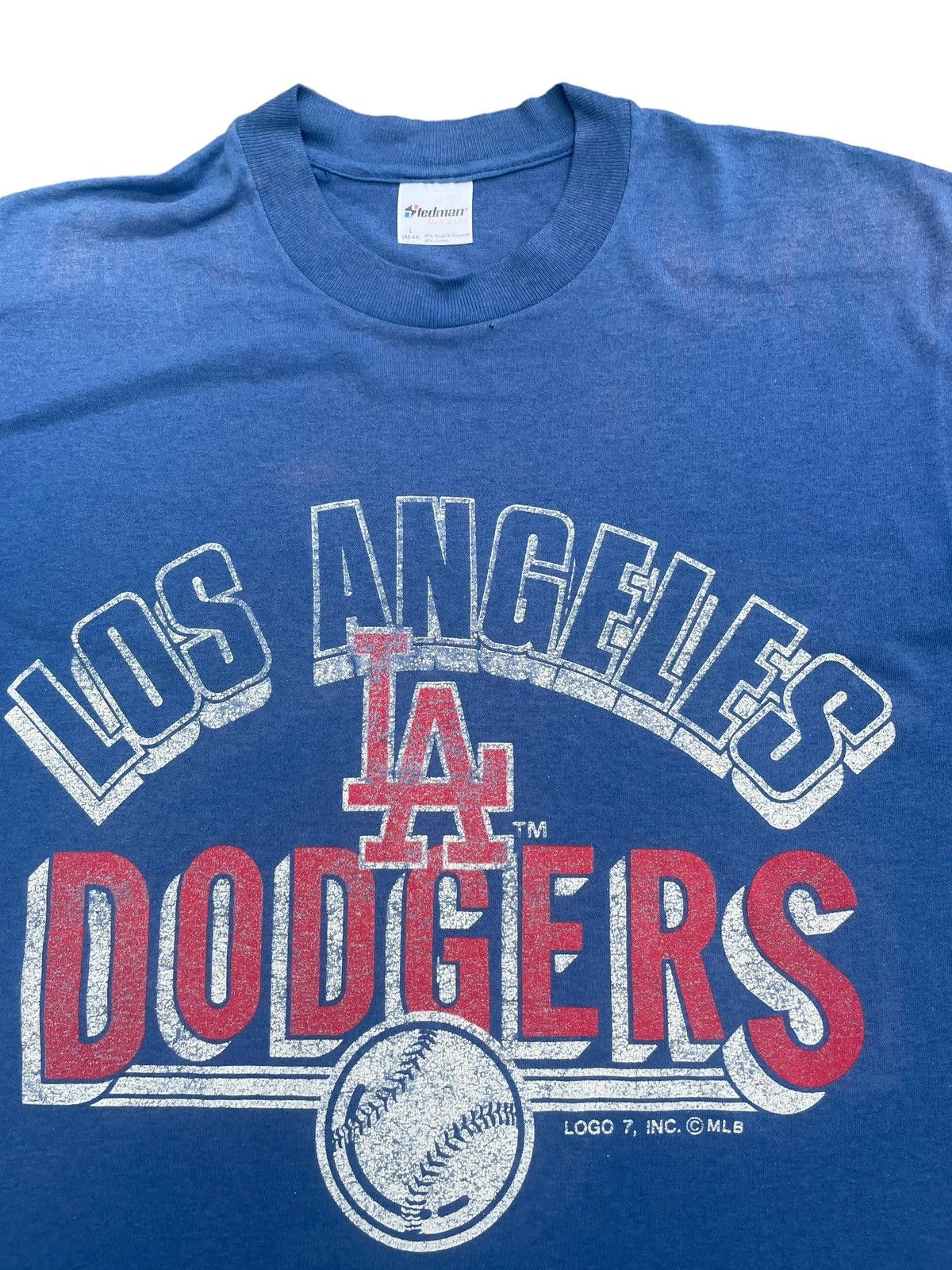 Logo 7 Vintage LA Dodgers Faded Tshirt Size US M / EU 48-50 / 2 - 3 Thumbnail