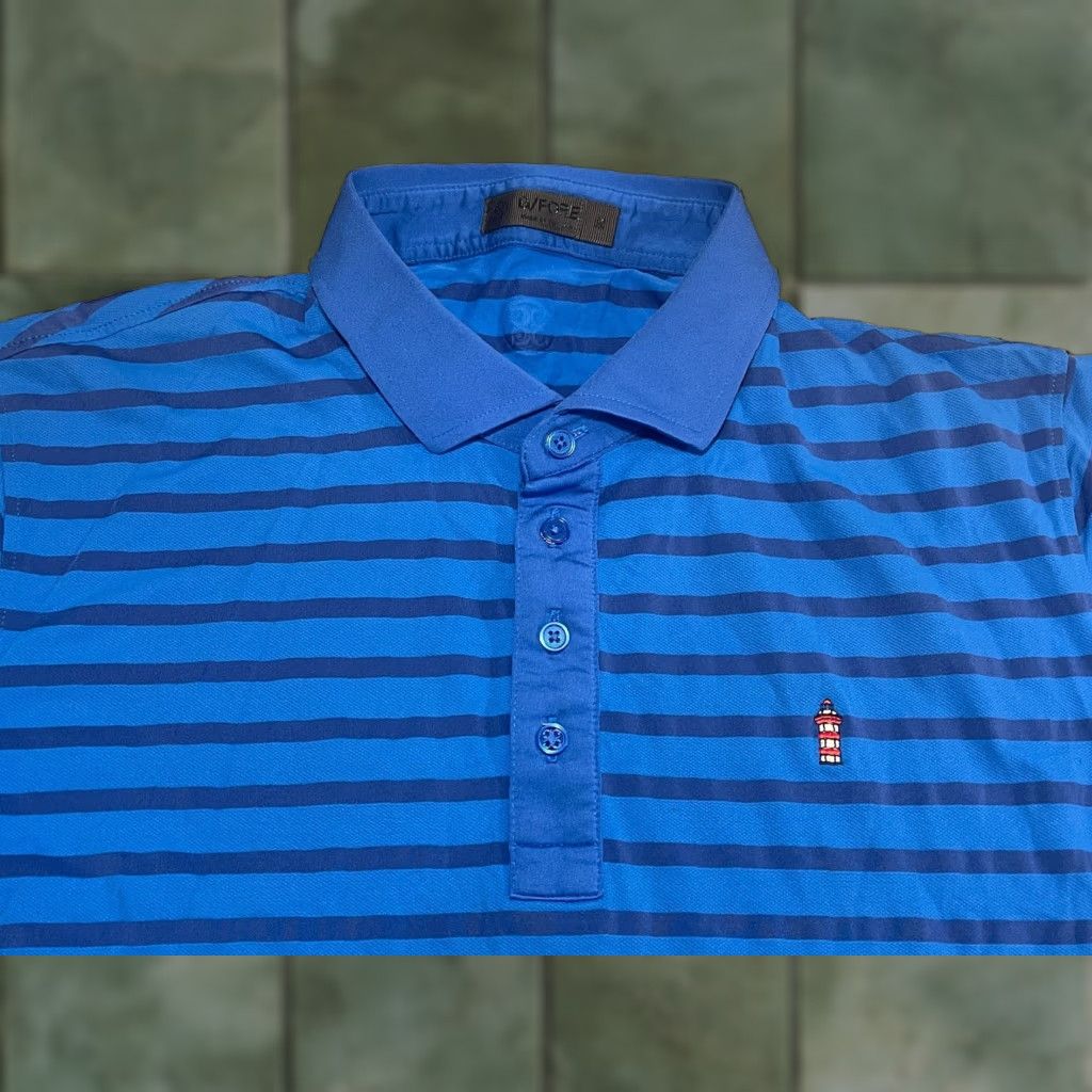 G/FORE G/FORE Polo Shirt Mens Blue Stripe Short Sleeve M Medium Size US M / EU 48-50 / 2 - 1 Thumbnail