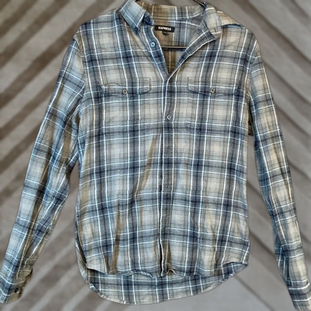 Express Express Womens Shirt Button-Down Collared Plaid Multicolored Stretch XS Size XS / US 0-2 / IT 36-38 - 1 Thumbnail