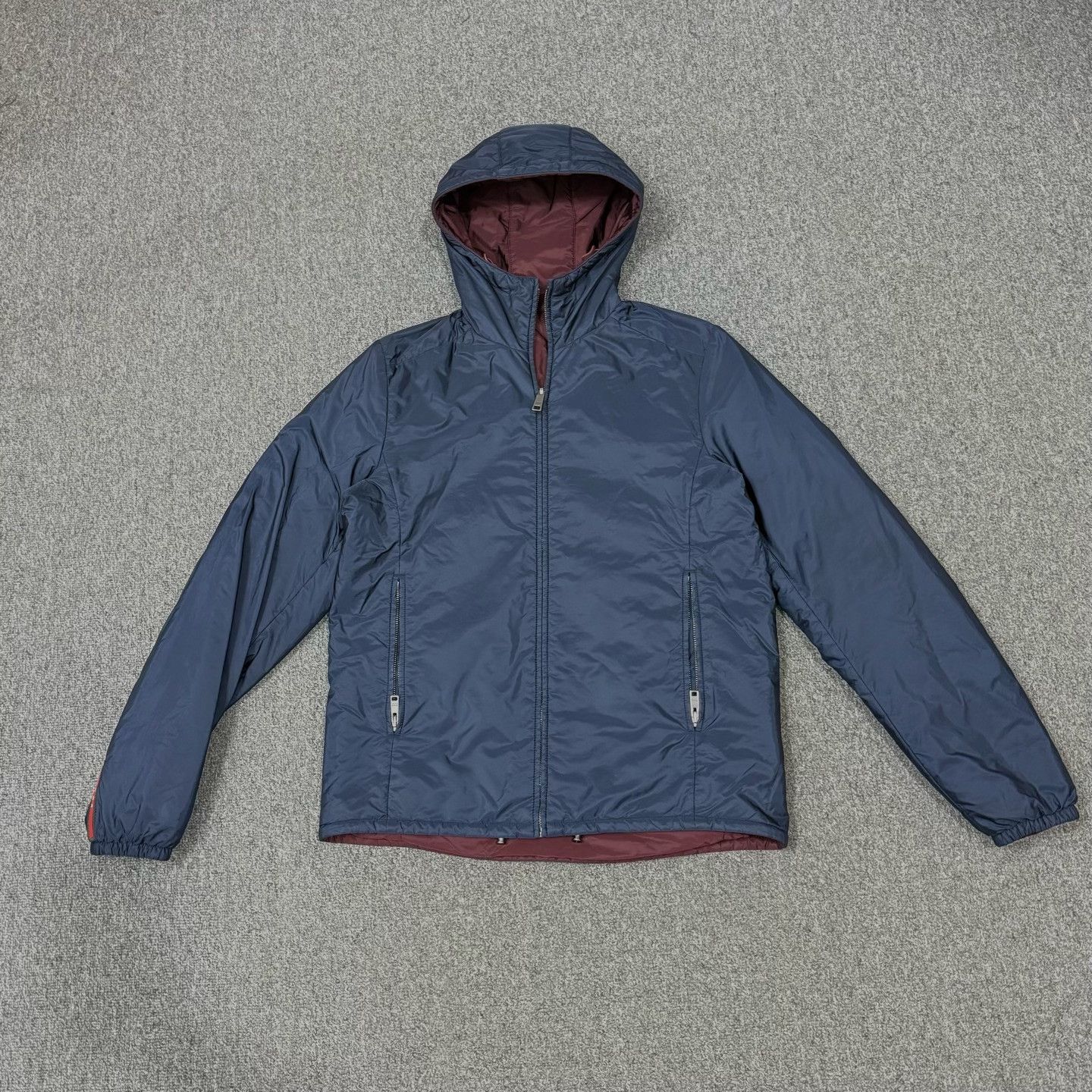 Prada Prada Reversible Red Blue Cotton Jacket Size US S / EU 44-46 / 1 - 1 Thumbnail