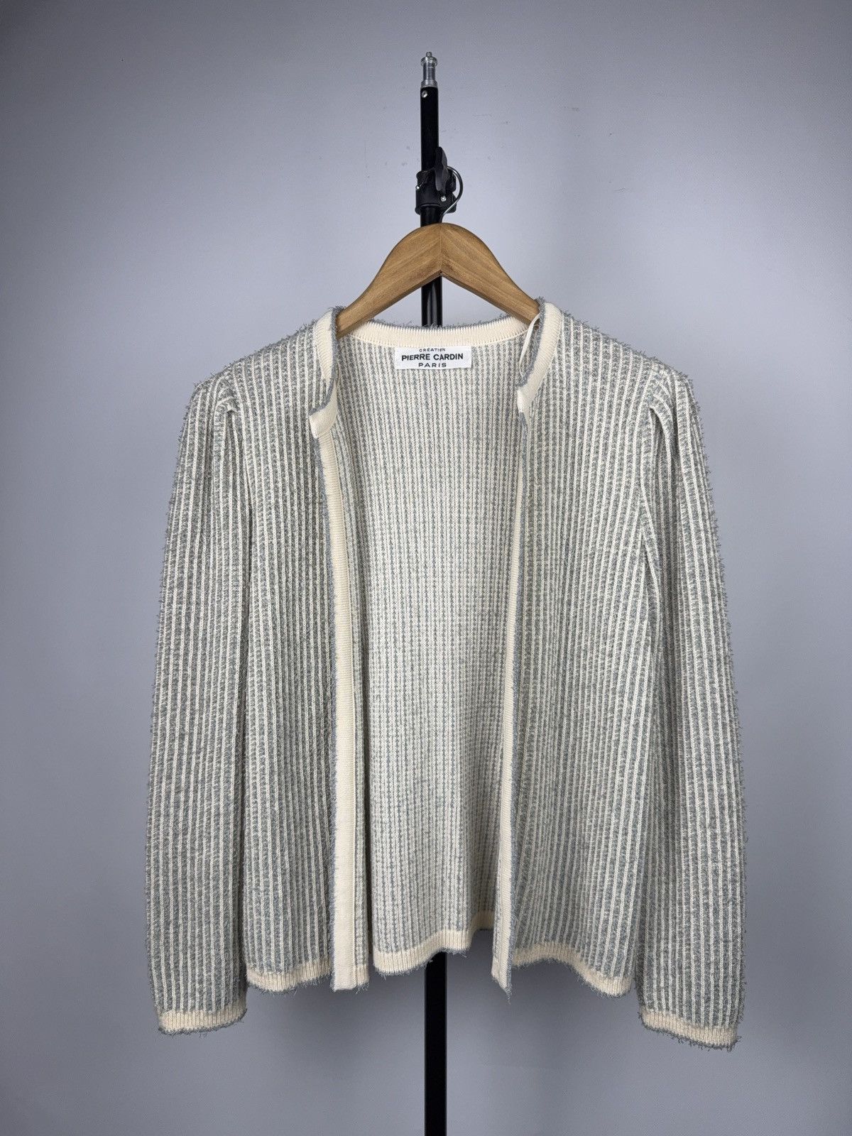 Pierre Cardin Retro 80s Pierre Cardin Paris West Germany Ribbed Cardigan Size S / US 4 / IT 40 - 1 Thumbnail