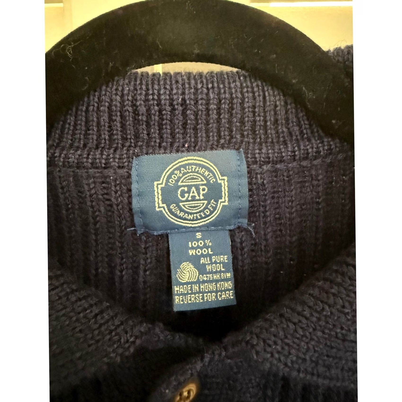 Gap VINTAGE Gap Polo Knit Long Sleeve Navy Blue Wool Oversized Pullover S Men Small Size Size US S / EU 44-46 / 1 - 3 Thumbnail
