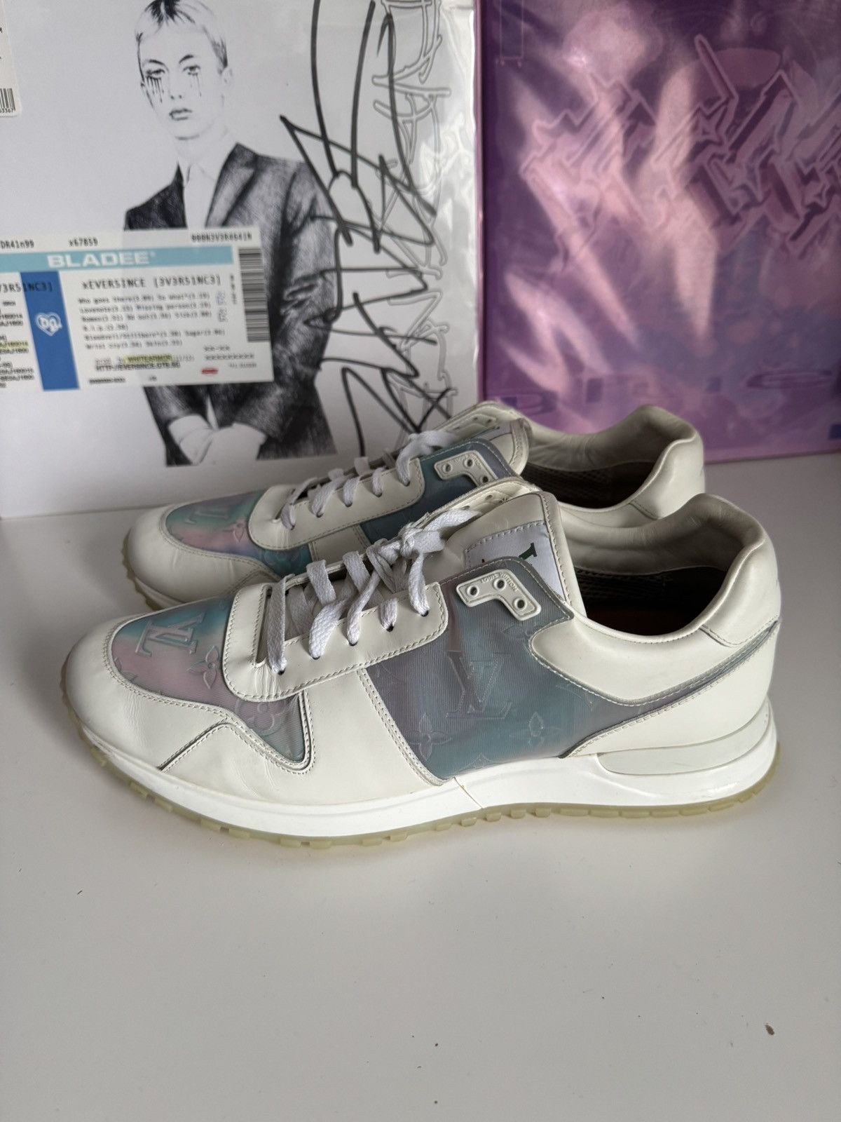 Louis Vuitton Louis Vuitton Run Away Sneakers Iridescent Monogram Luxury Size US 8 / EU 41 - 1 Thumbnail