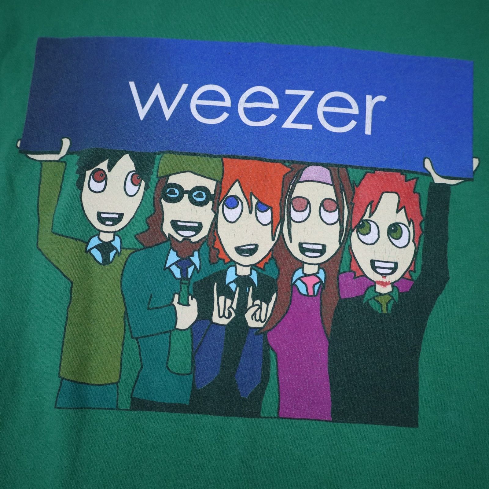 Vintage Vintage Y2k Weezer Cartoon Group Photo Band Tee Size US L / EU 52-54 / 3 - 5 Thumbnail