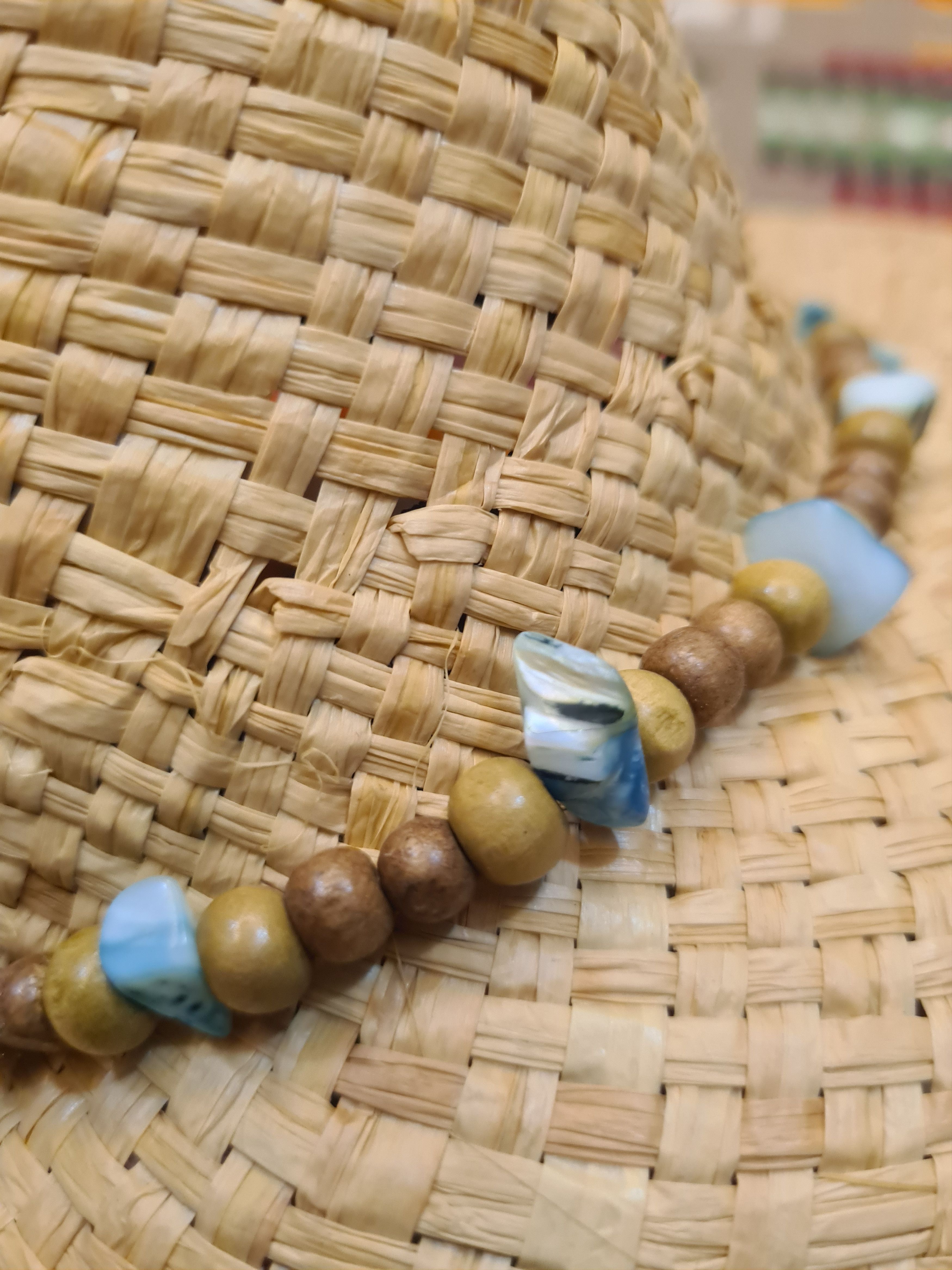 PONY Straw hat navajo aztec stone wood Size ONE SIZE - 5 Thumbnail
