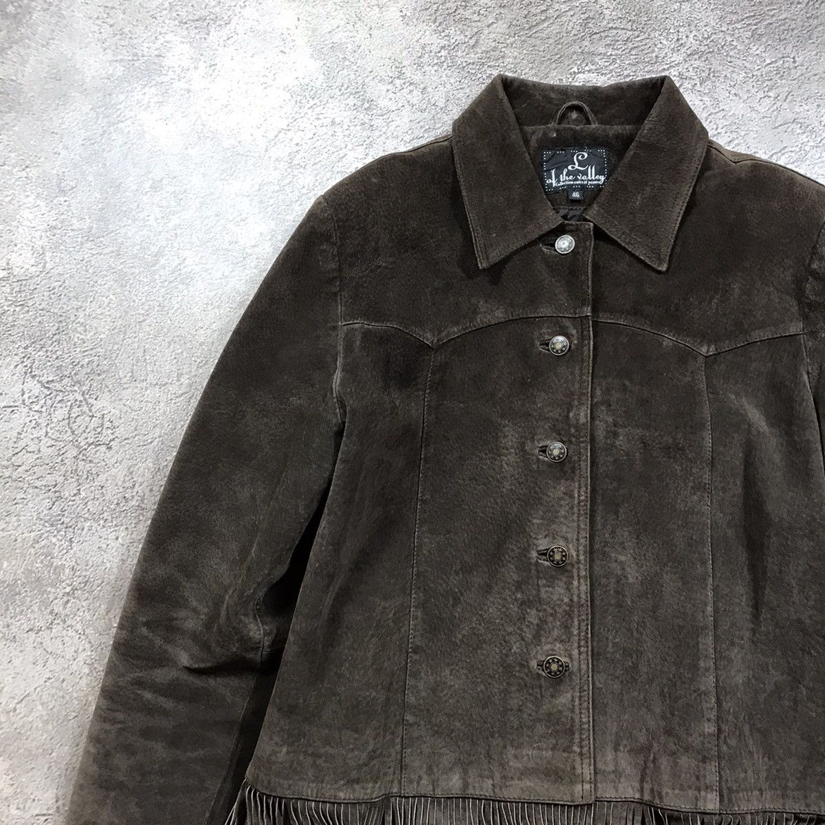 Vintage Vintage Y2K Suede Fringe Jacket Grunge Streetwear Black L Size L / US 10 / IT 46 - 2 Thumbnail