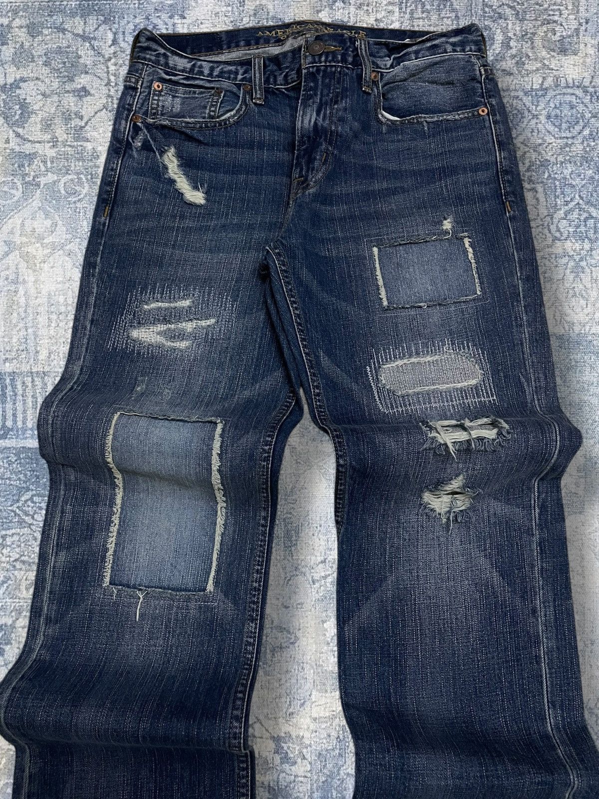 Japanese Brand Rare Designer American Eagle Outfiters Patchwork Distressed Size US 31 - 4 Thumbnail