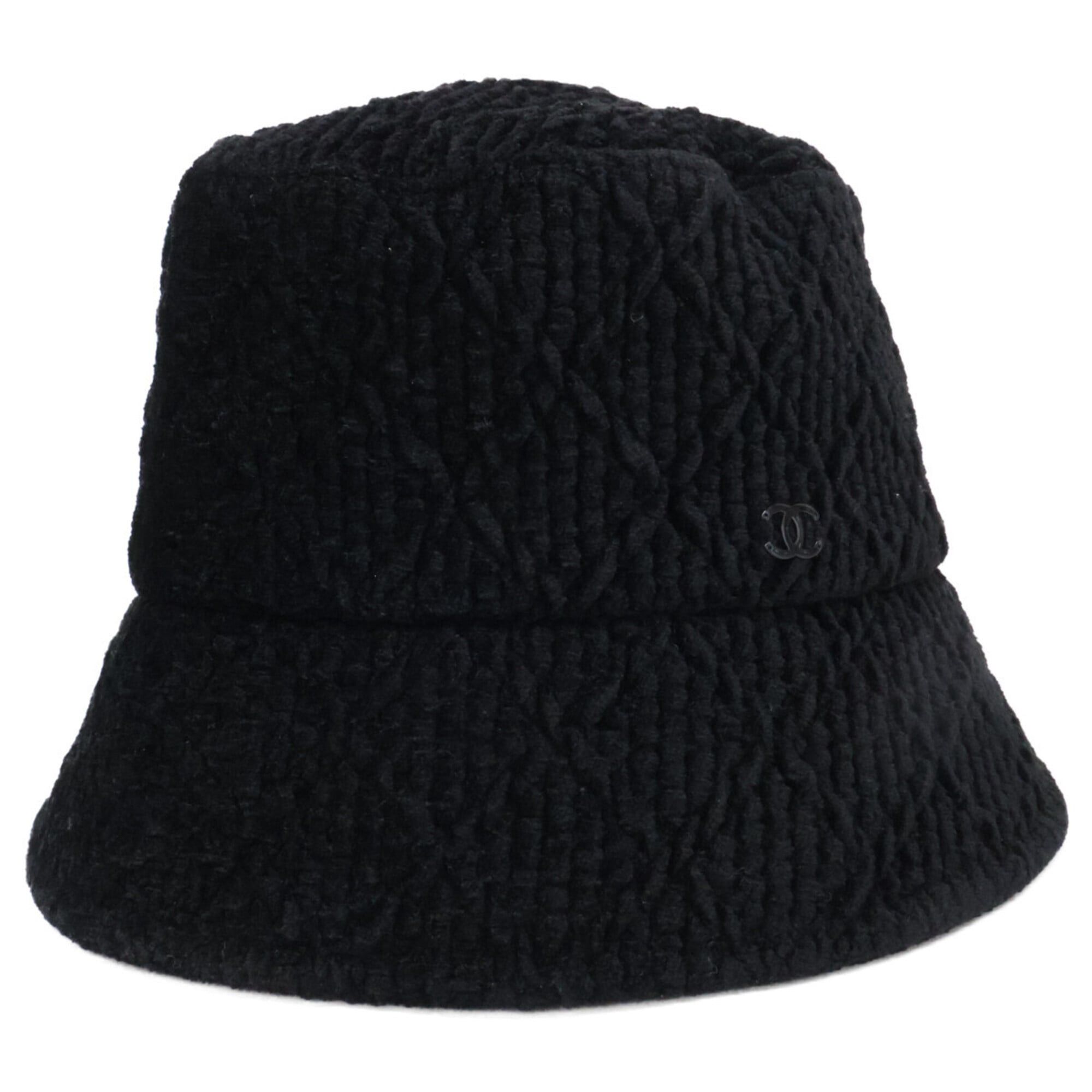 Chanel CHANEL Coco Mark Viscose Bucket Hat, Size S, Black, Women's Size ONE SIZE - 1 Thumbnail