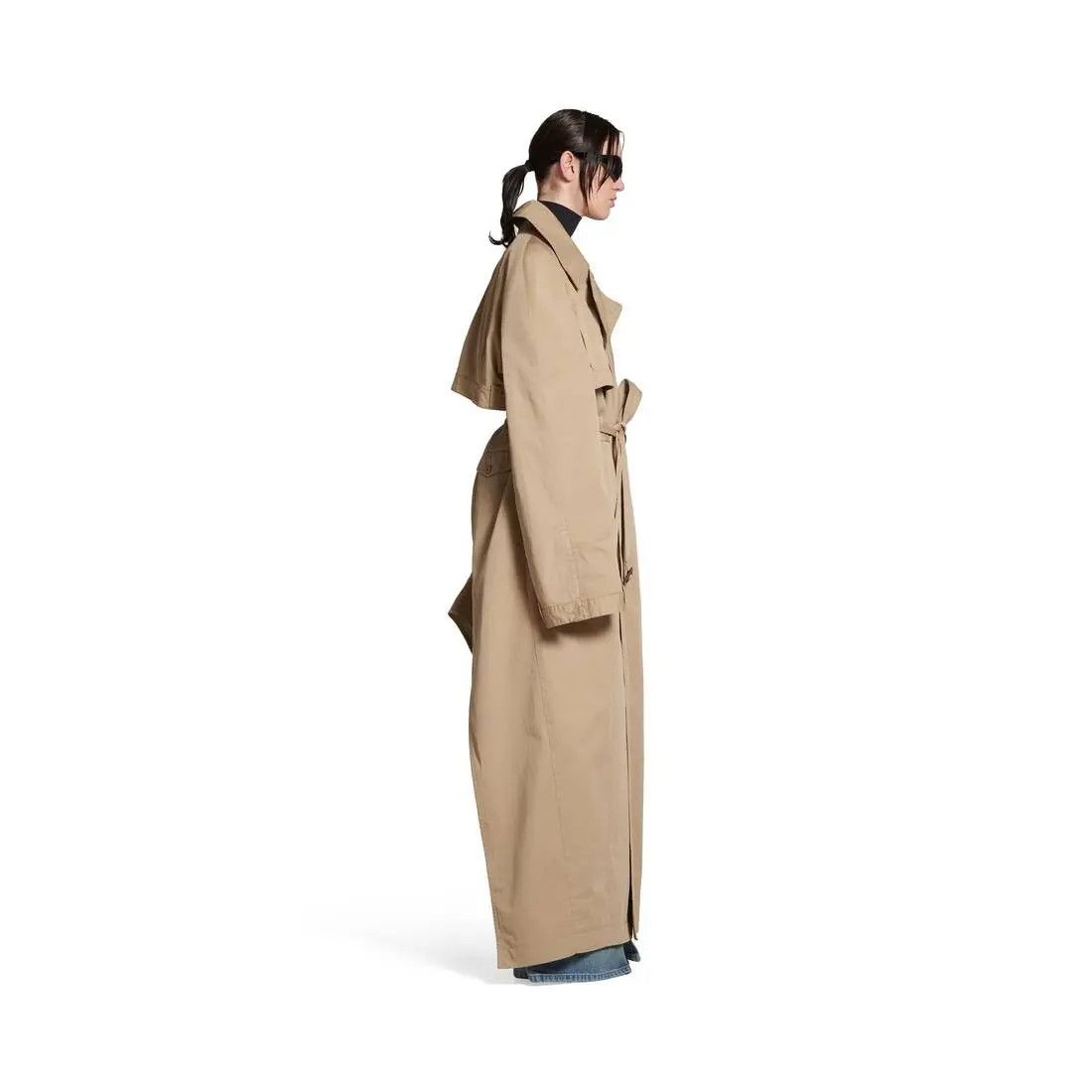 Balenciaga o1bcso1str1225 Maxi Deconstructed Trench Coat in Dark Beige Size XS / US 0-2 / IT 36-38 - 3 Thumbnail