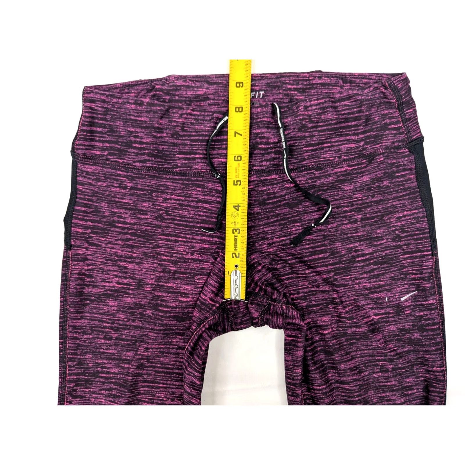 Nike Nike Capri Leggings Womens M Pink Black Midrise Running Sport Casual Size 32" / US 10 / IT 46 - 4 Thumbnail