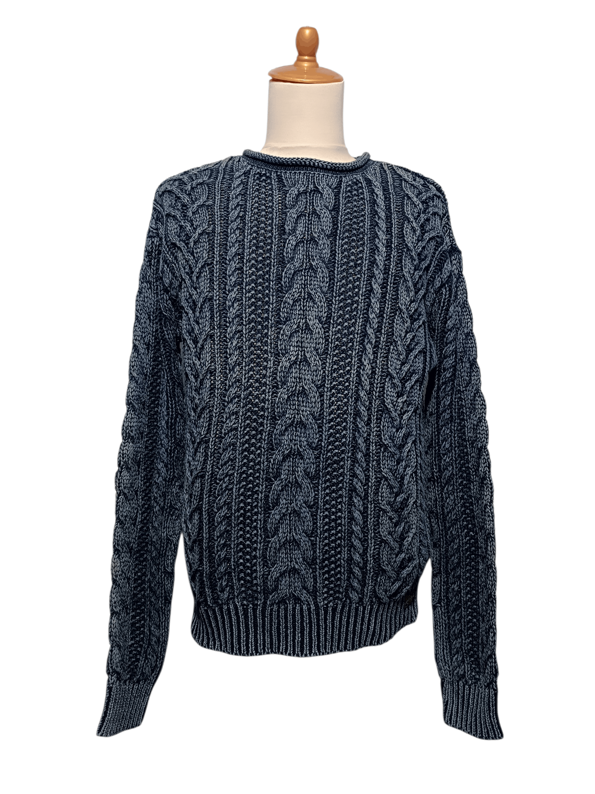 Denim & Supply Ralph Lauren Denim & Supply Ralph Lauren Indigo Dyed Cable Knit Sweater Size US M / EU 48-50 / 2 - 1 Thumbnail