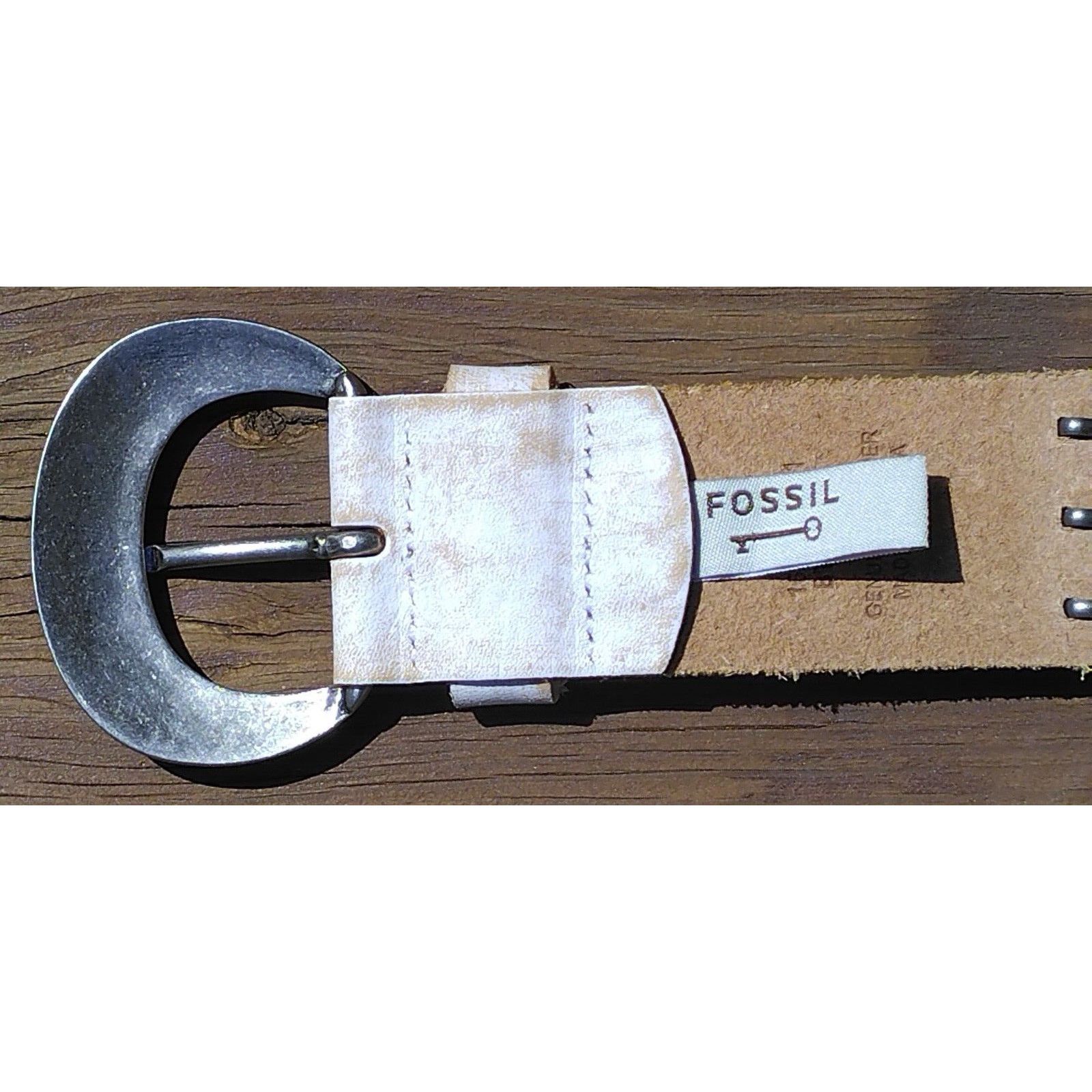 Fossil Fossil Women Leather Belt Boho Silver Link Flower White Gold Size ONE SIZE - 7 Thumbnail