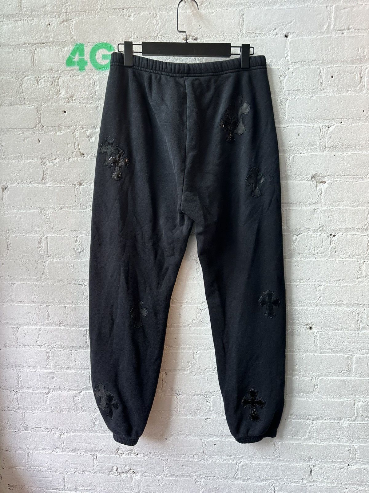Chrome Hearts CHROME HEARTS LEATHER CROSS PATCH SWEATS M-XL Size US 30 / EU 46 - 4 Thumbnail