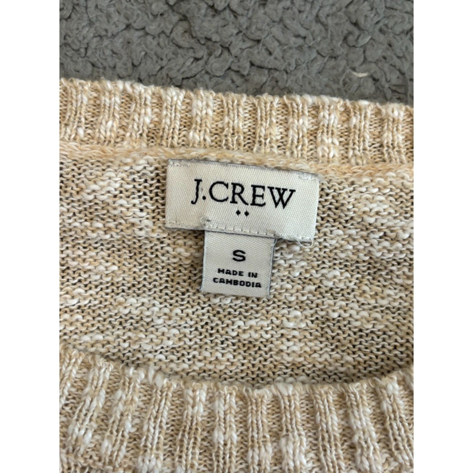 J.Crew J.CREW Sweater Womens Small Beige Speckled Crew Neck Knit Long Sleeve Pullover Size S / US 4 / IT 40 - 2 Thumbnail
