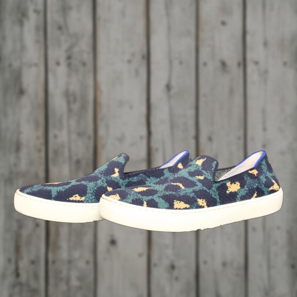 Rothy's ROTHY’S The Slip On Blue Spot Knit Lifestyle Sneakers Sz. 9 Women Multicolor Knit Flat Slip-On Shoes Size US 7 / IT 37 - 1 Thumbnail