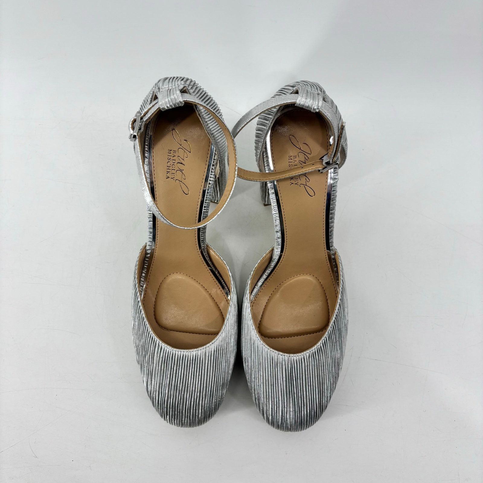 Other Jewel Badgley Mischka Womens 8.5 Silver Stephanie Heel Block Size US 8.5 / IT 38.5 - 3 Thumbnail