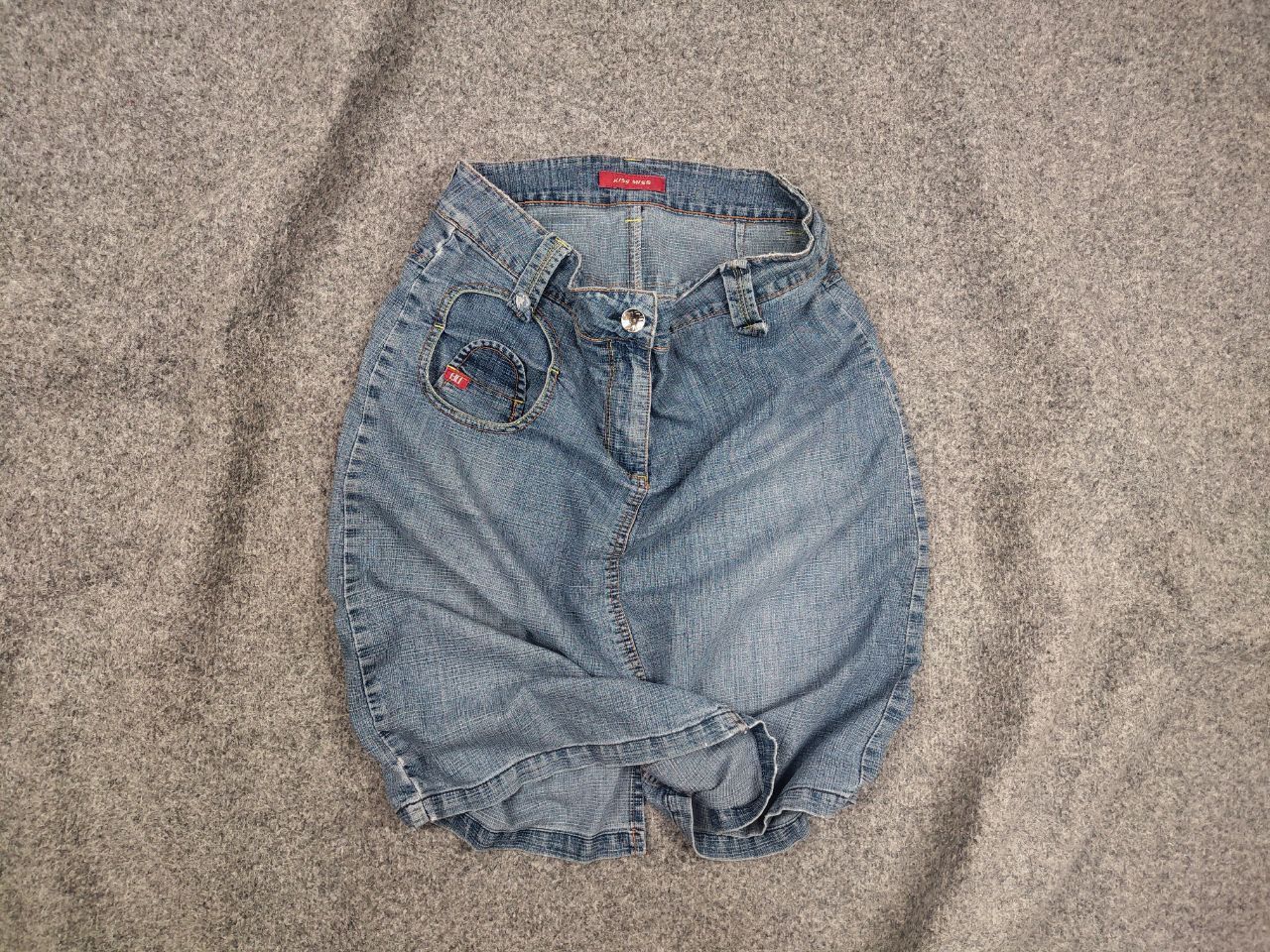 Miss Sixty Miss sixty Style Light faded Medium Denim Skirt Y2K Style Size 31" - 1 Thumbnail