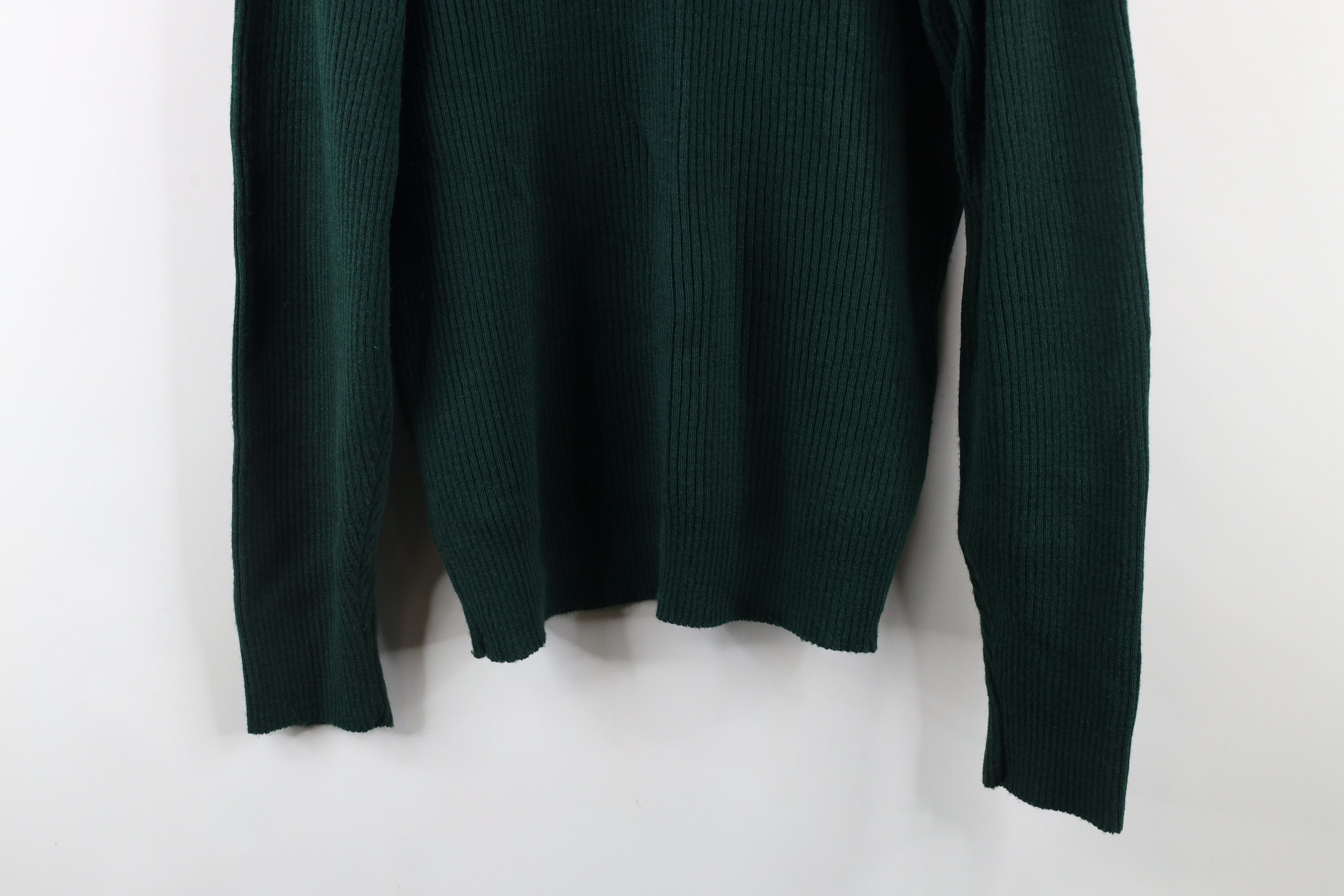 Vintage Vintage 70s Streetwear Ribbed Turtleneck Sweater Green USA Size L / US 10 / IT 46 - 3 Thumbnail