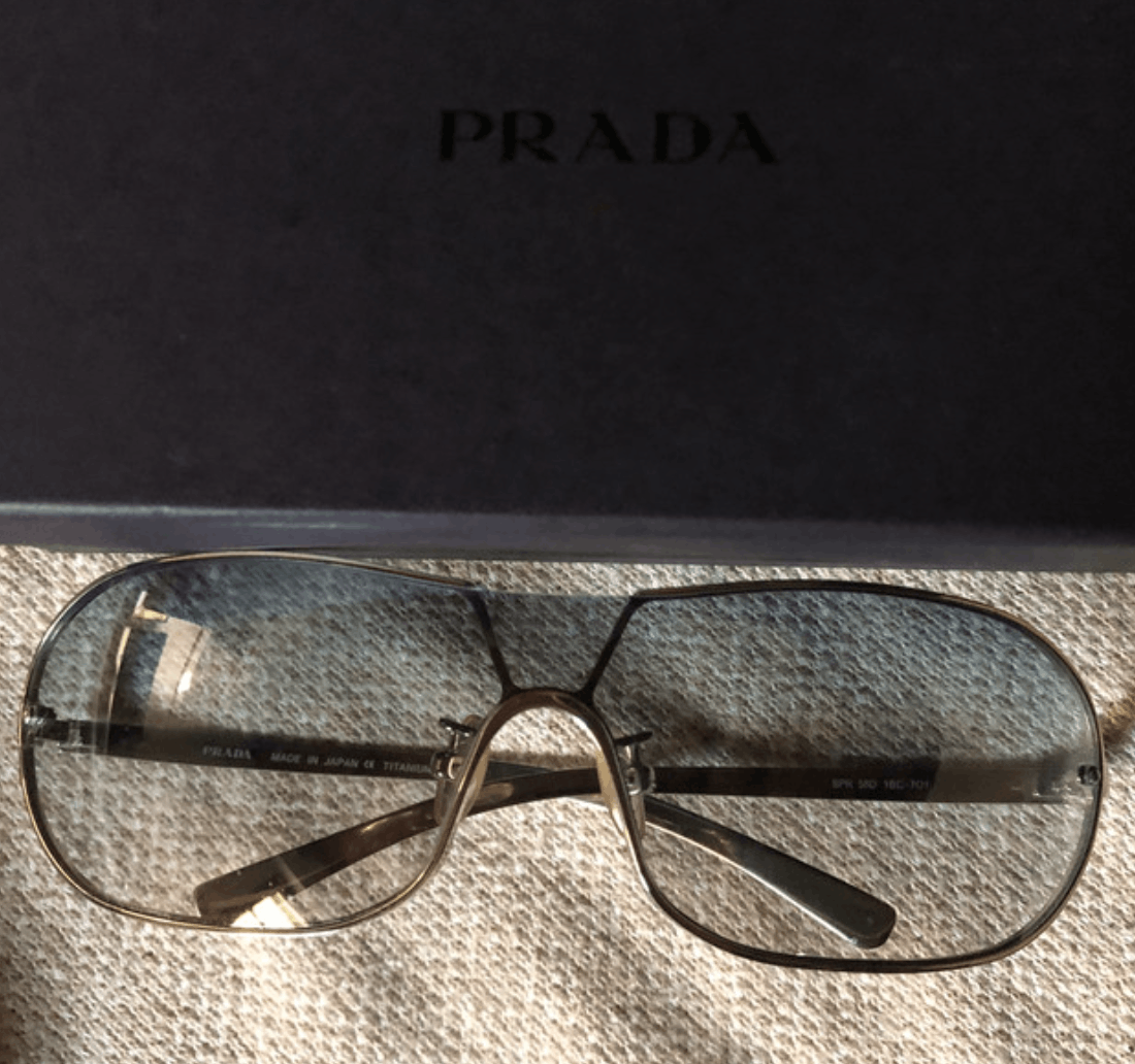 Prada × Vintage PRADA Sunglasses SPR 58D Rimless Sport Metal Shield Size ONE SIZE - 4 Thumbnail