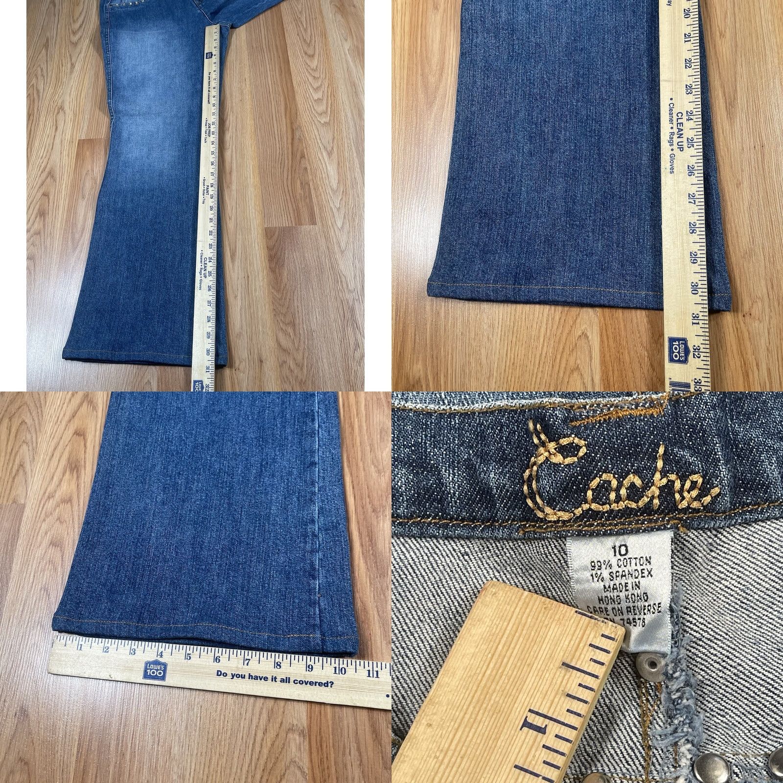 Vintage VINTAGE Caché Jeans Womens 10 Stretch Bootcut Mid Rise Blue Denim Cotton Spandex Blend Jeans Mens Womens BOOT CUT 30in 10.5in Leg Opening 10 Womens Size 32" / US 10 / IT 46 - 8 Thumbnail