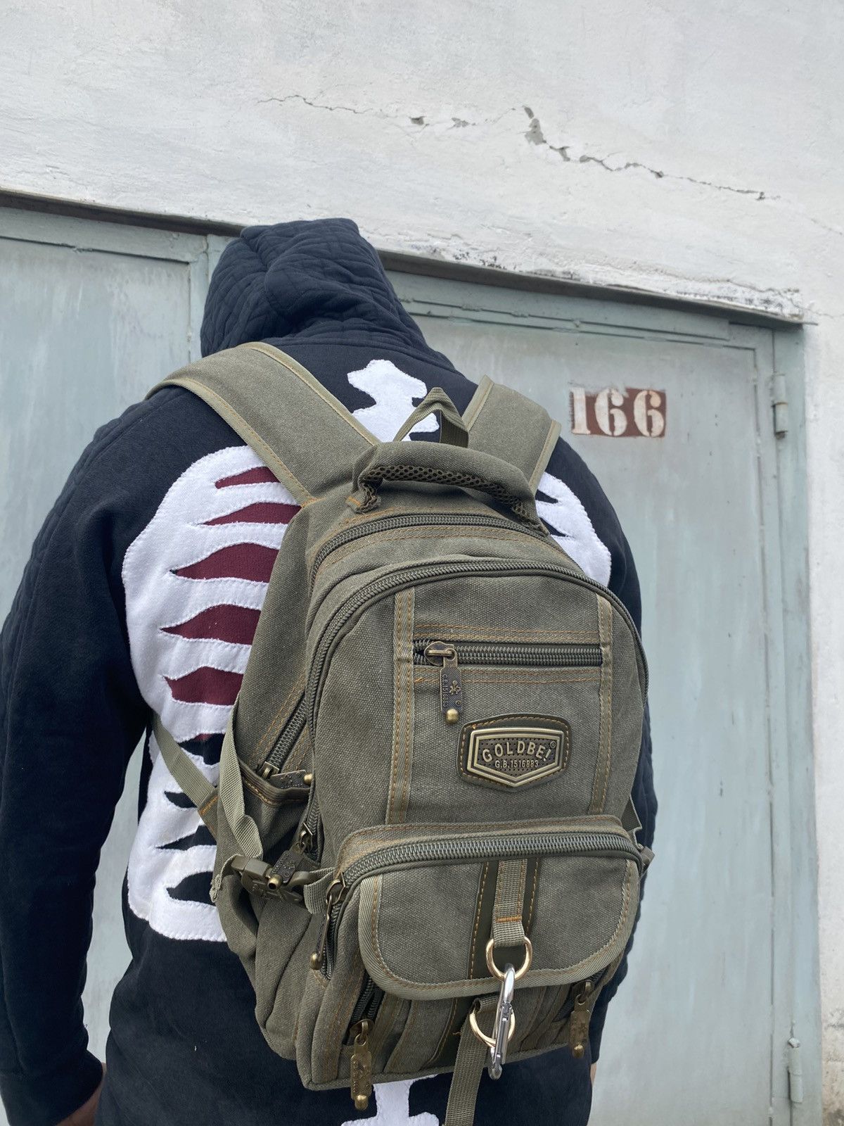 Pre-owned Avant Garde Diesel Style Faded If Six Was Nine Style Y2k Sling Backpack In Green