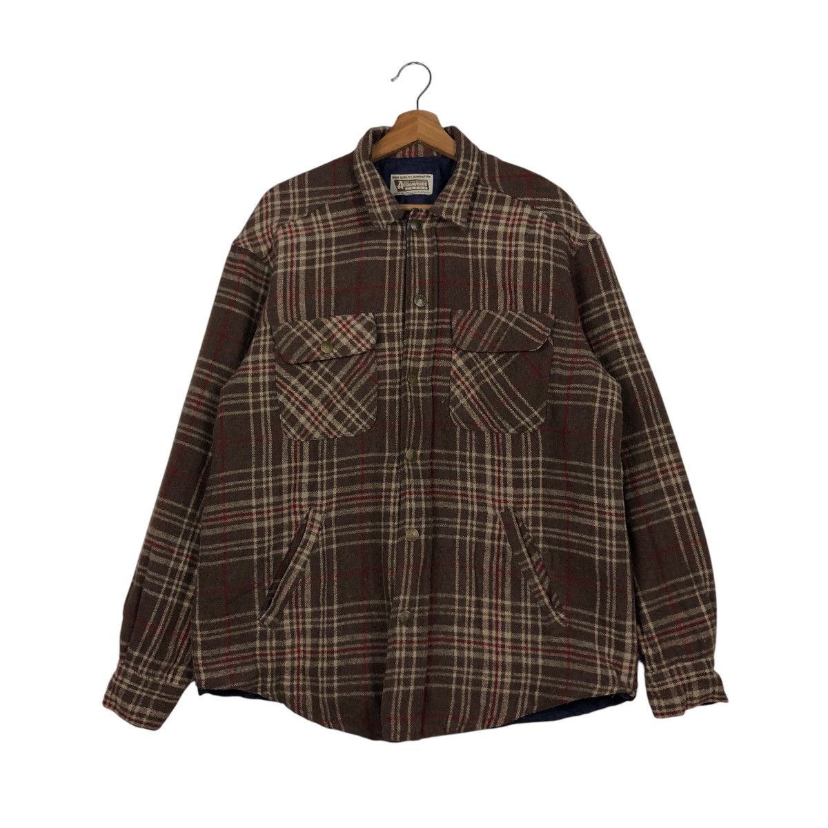 Japanese Brand × Vintage 📌Vintage Chore Worker Jacket Acquaverde Flannel Tartan Size US L / EU 52-54 / 3 - 2 Thumbnail