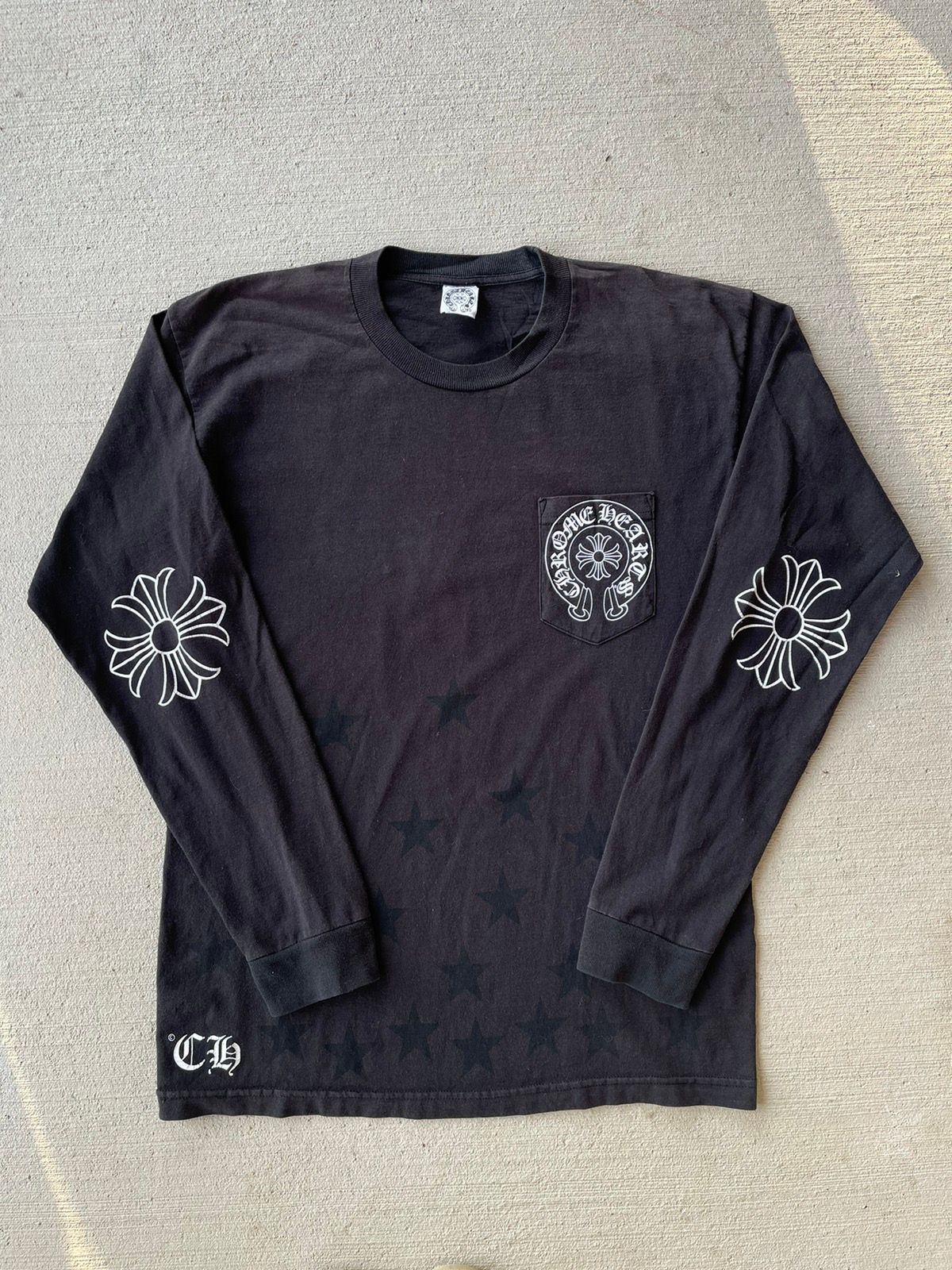 Pre-owned Chrome Hearts X Vintage Chrome Hearts Stars Longsleeve In Black