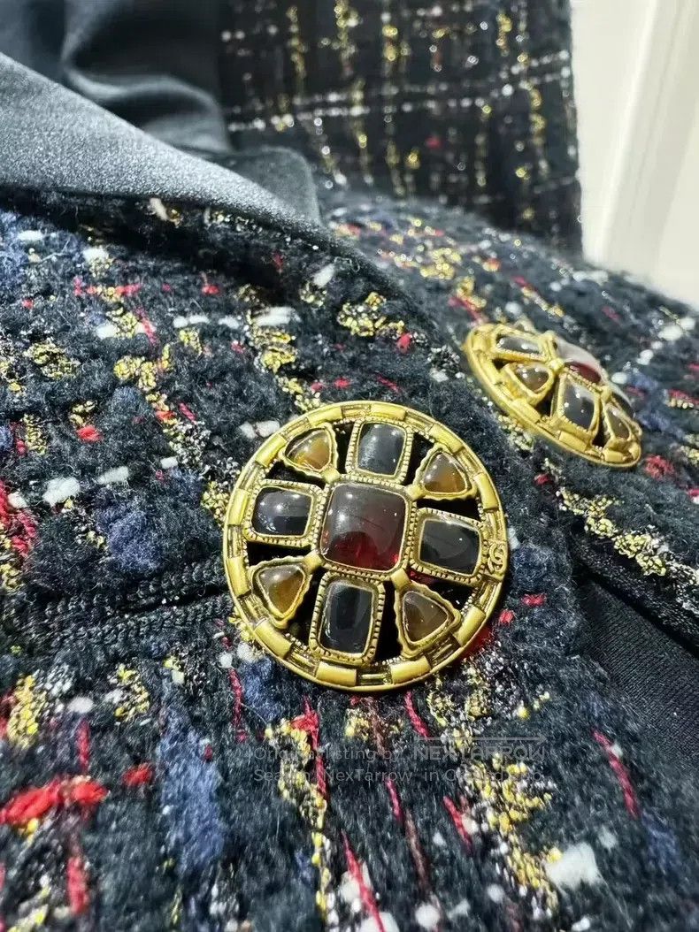 Chanel Chanel Egyptian series black gold silk tweed jacket Size XXS / US 00 / IT 34 - 4 Thumbnail