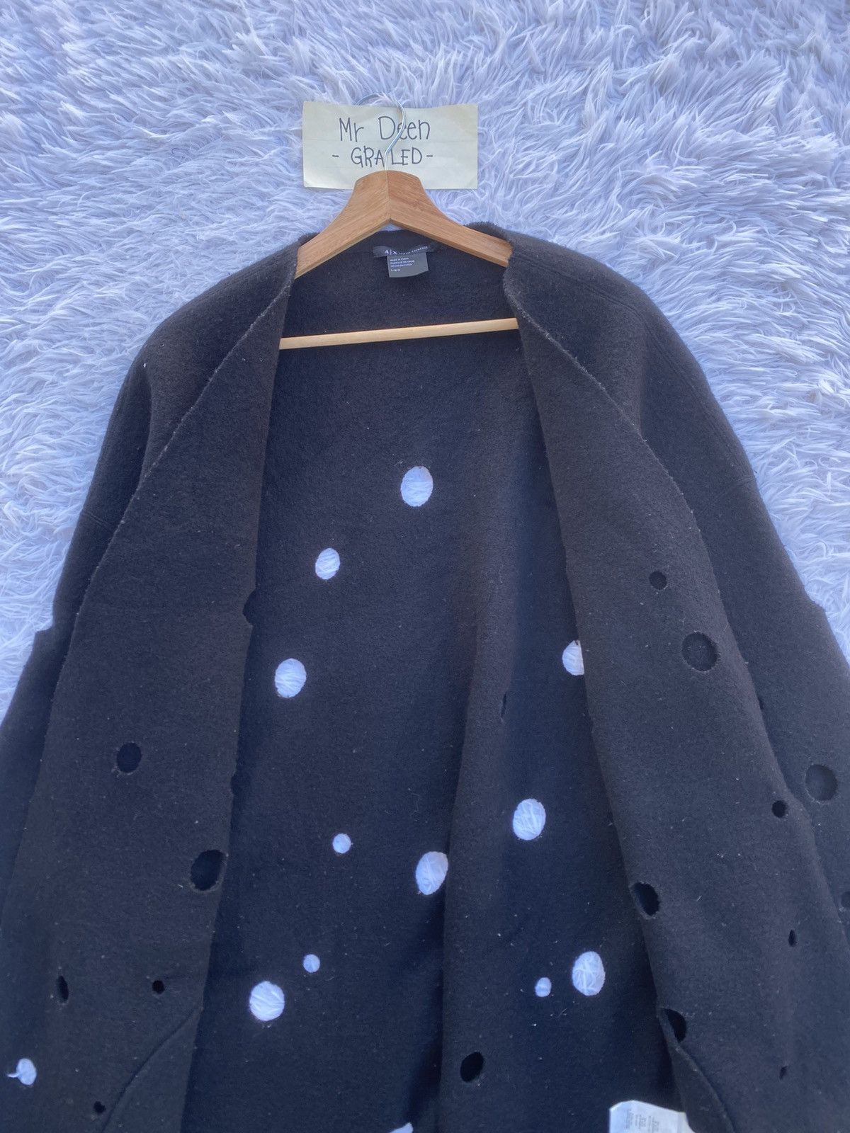 Armani Exchange Rare Armani Exchange Winter Wool Distressed Hole Jacket Size US L / EU 52-54 / 3 - 15 Thumbnail