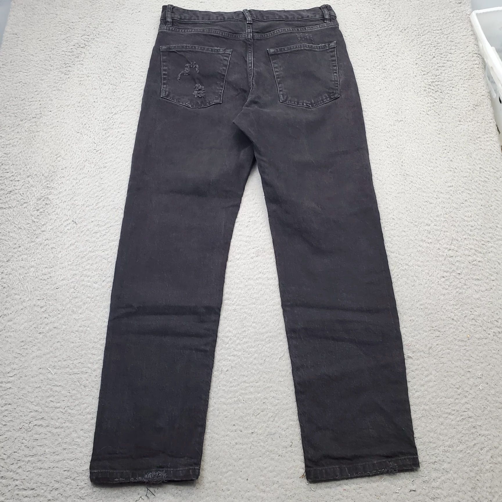 Free People Free People Jeans Women’s 28 Black Denim Straight Leg Button Fly Jeans, 27.75 Inseam, Dark Wash, Pockets, Regular 31 Waist, Pre-owned Size 28" / US 6 / IT 42 - 2 Thumbnail