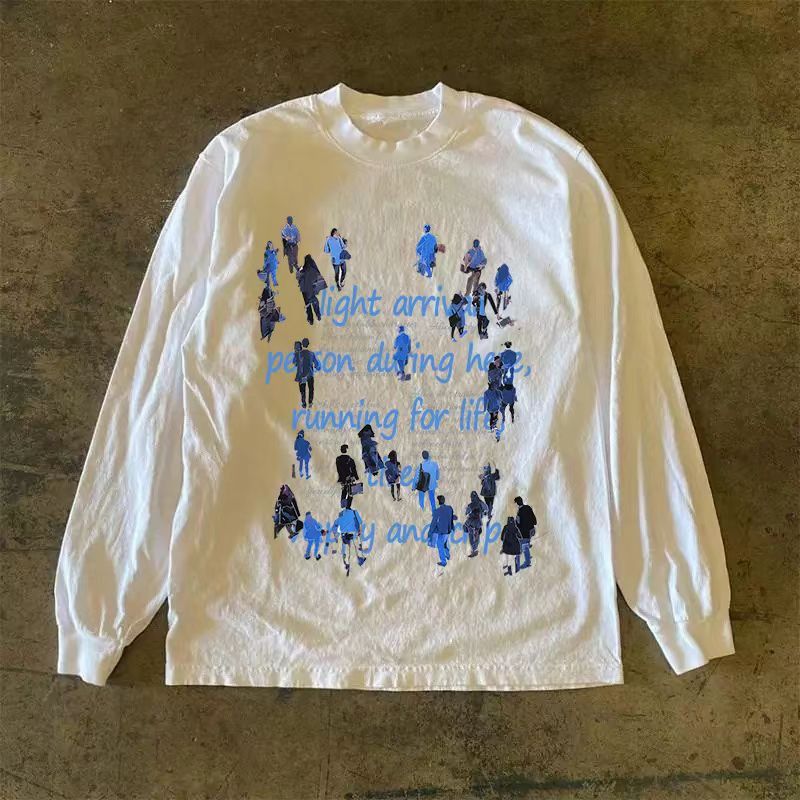 Japanese Brand White washed retro hip-hop boy print long-sleeved t-shirt Size US M / EU 48-50 / 2 - 1 Thumbnail